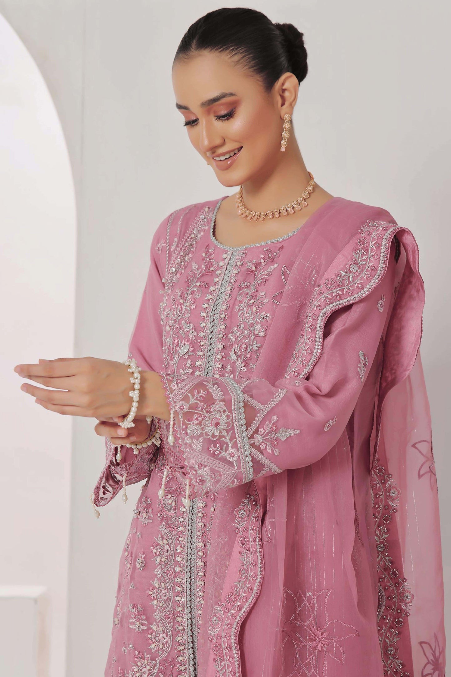 D1 - Aroohi Embroidered Organza By Dressline (Winter)