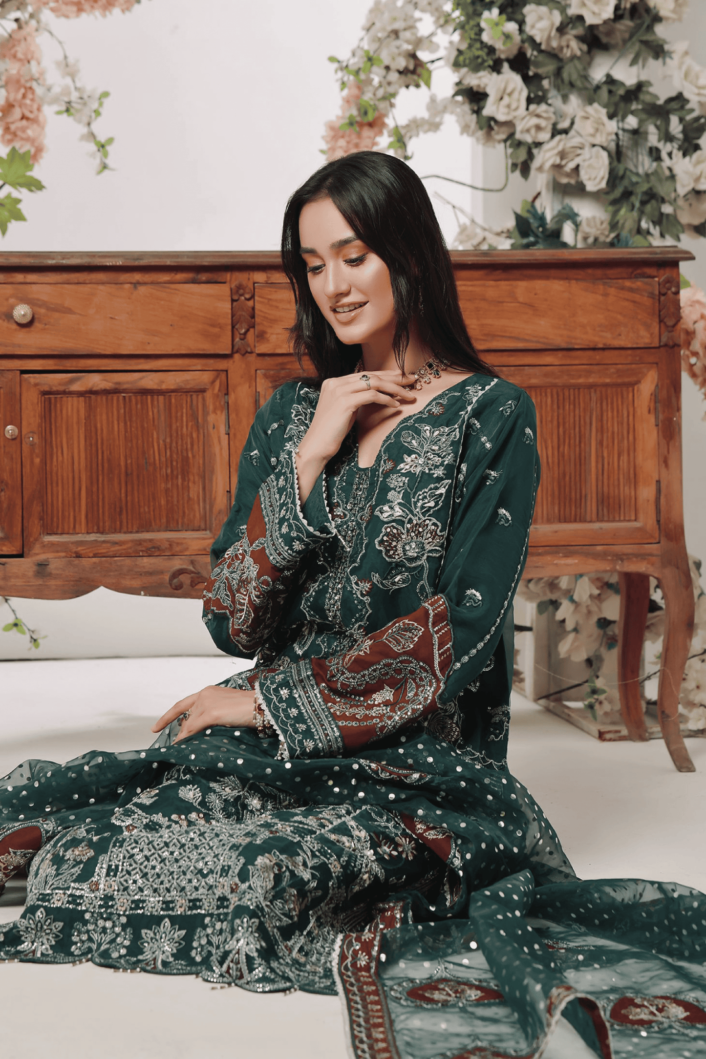 D2 - Aroohi Embroidered Organza By Dressline (Winter)