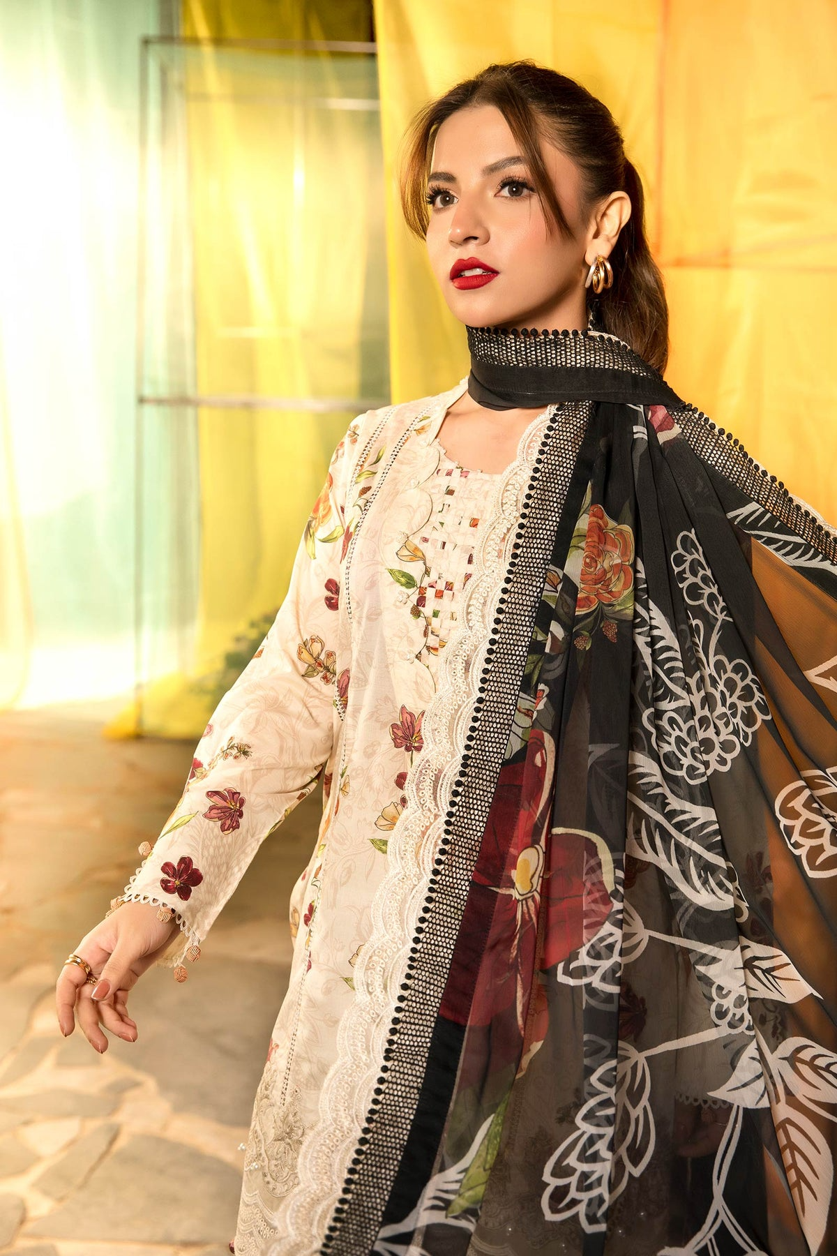 702-B | Printed Lawn By M.Basics