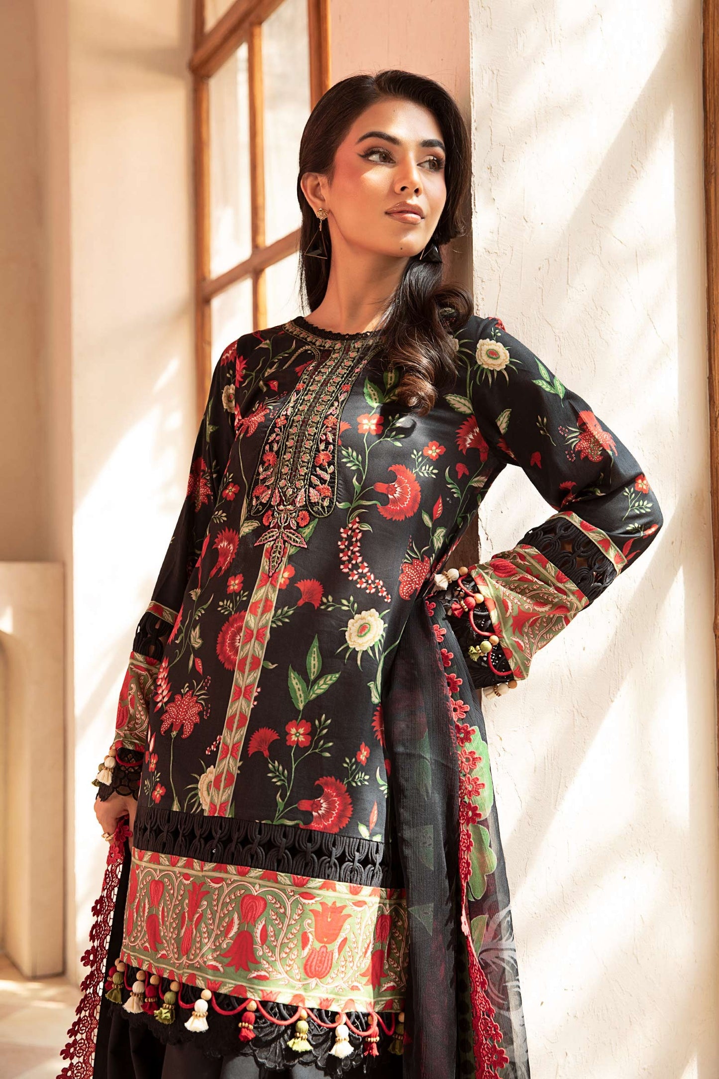 901-A | Unstitched Edit-II Lawn`25 By M.Basics