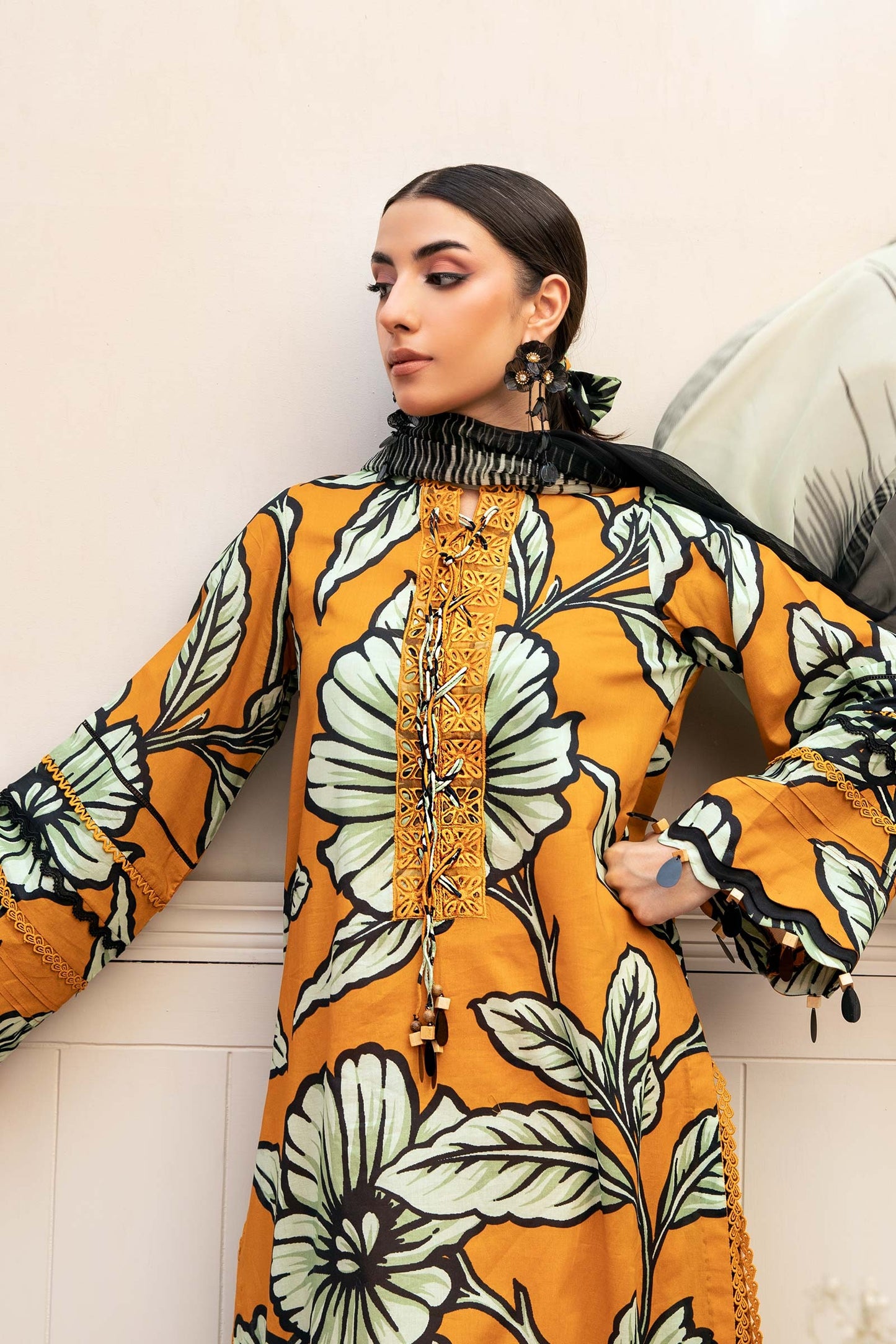 902-A | Unstitched Edit-II Lawn`25 By M.Basics