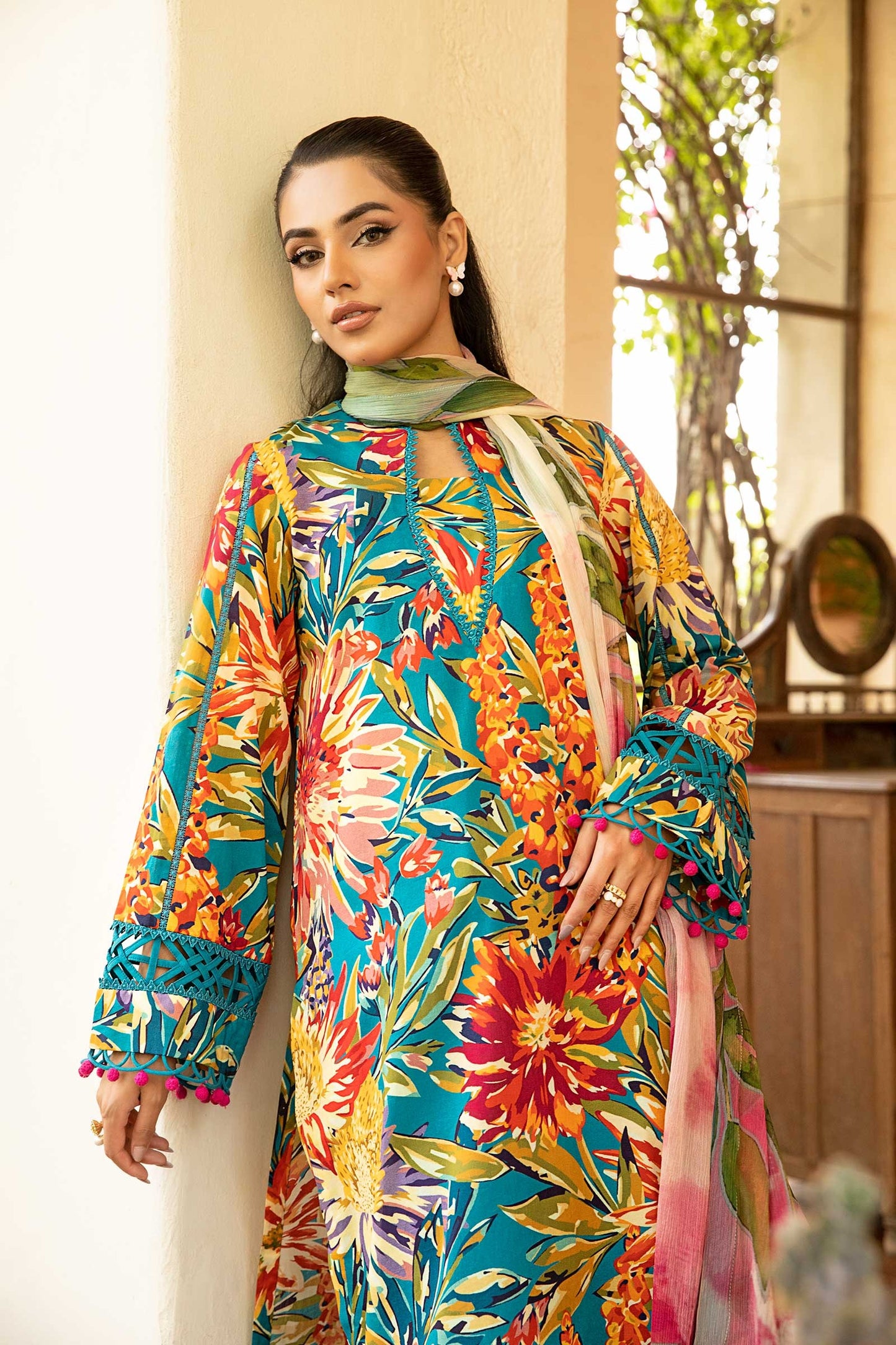903-A | Unstitched Edit-II Lawn`25 By M.Basics