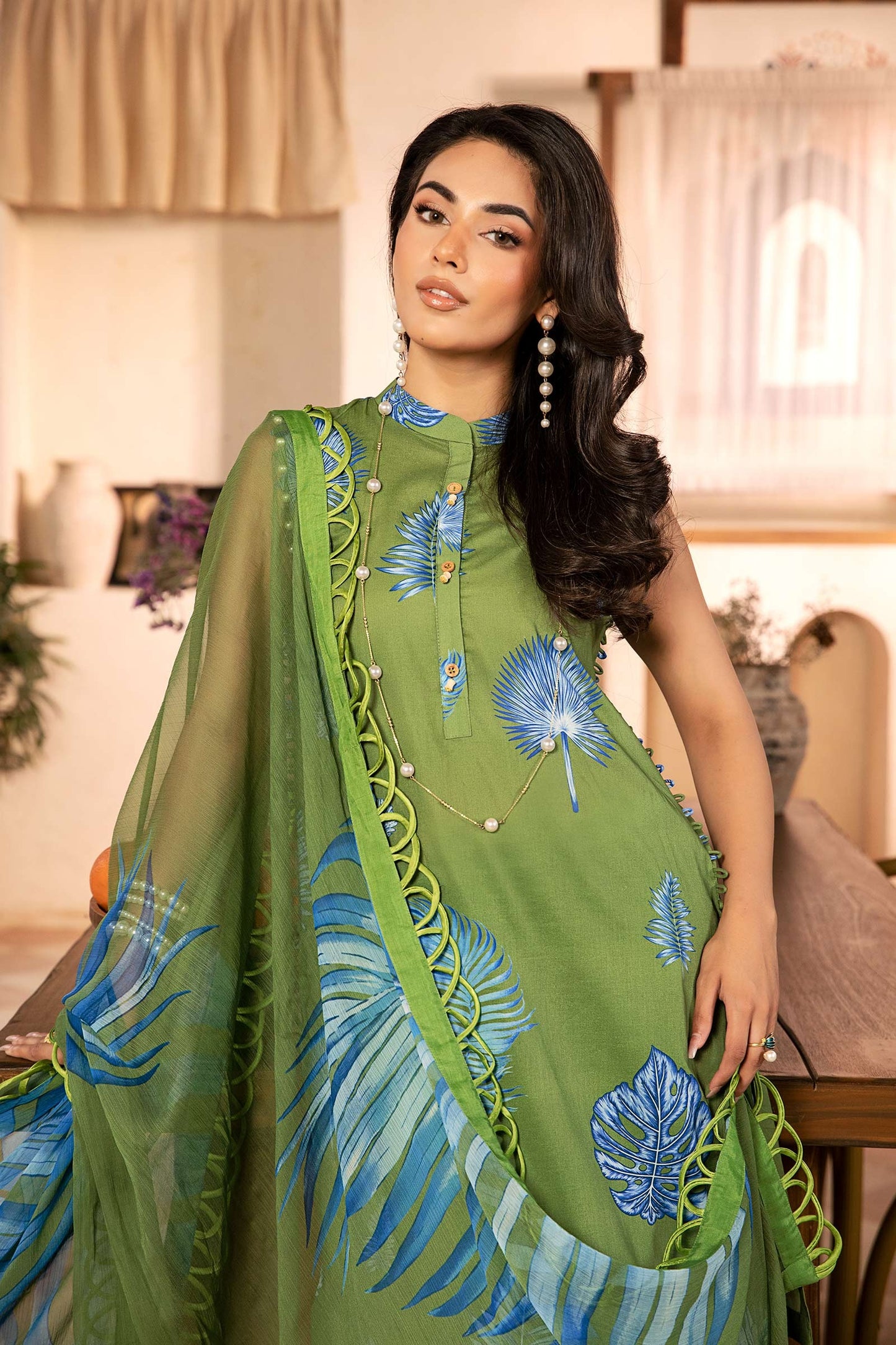 906-A | Unstitched Edit-II Lawn`25 By M.Basics
