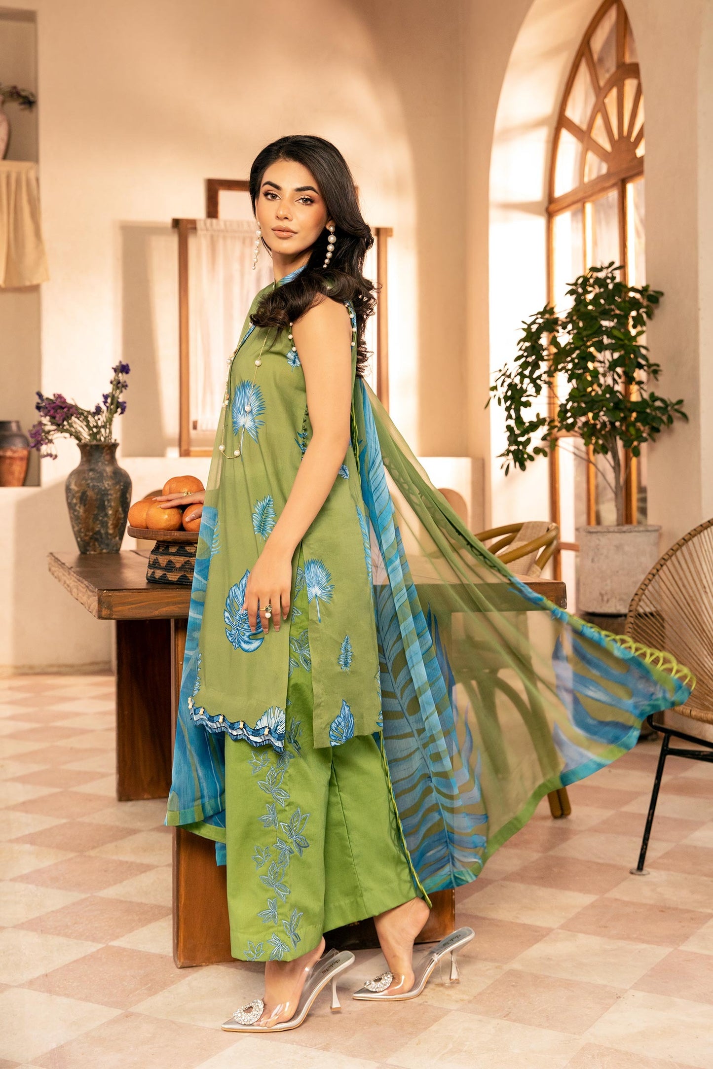 906-A | Unstitched Edit-II Lawn`25 By M.Basics