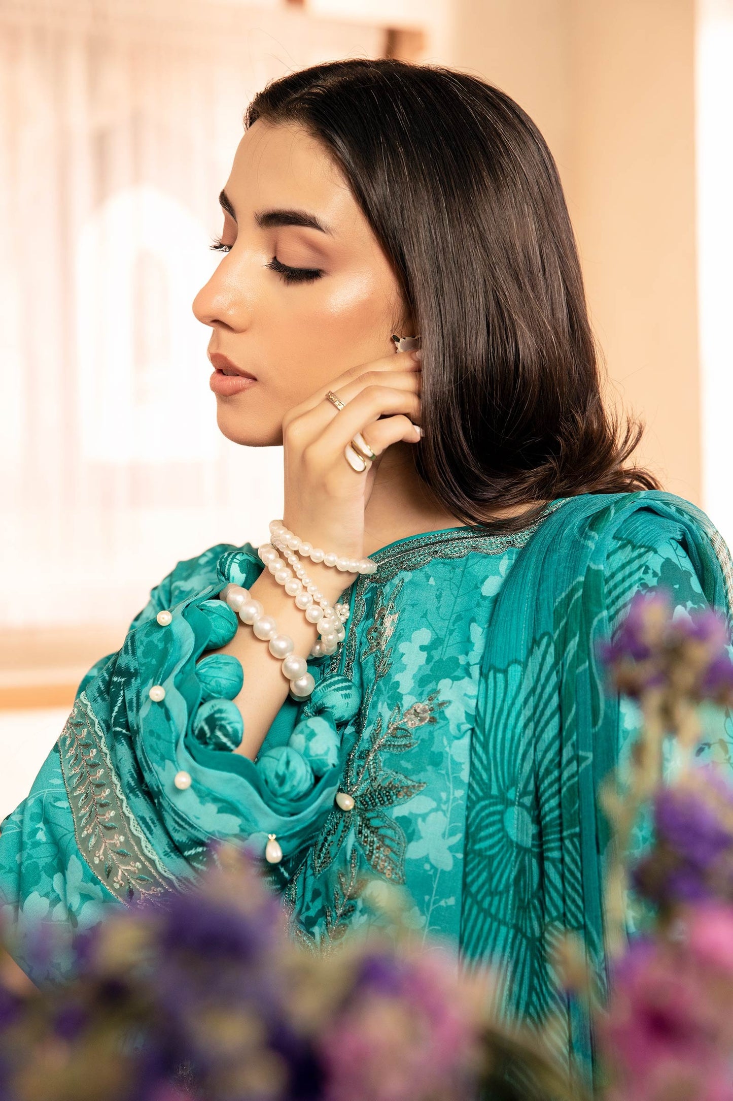 910-A | Unstitched Edit-II Lawn`25 By M.Basics