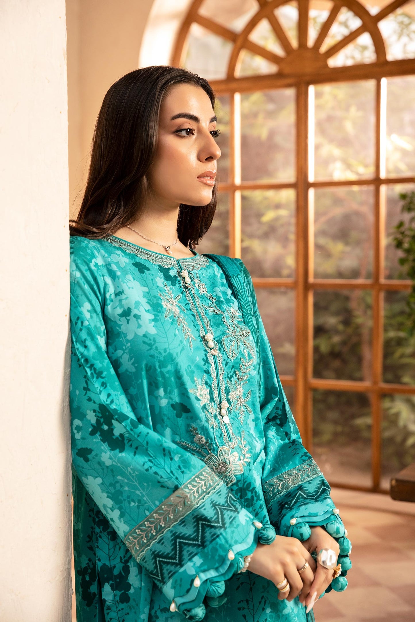910-A | Unstitched Edit-II Lawn`25 By M.Basics
