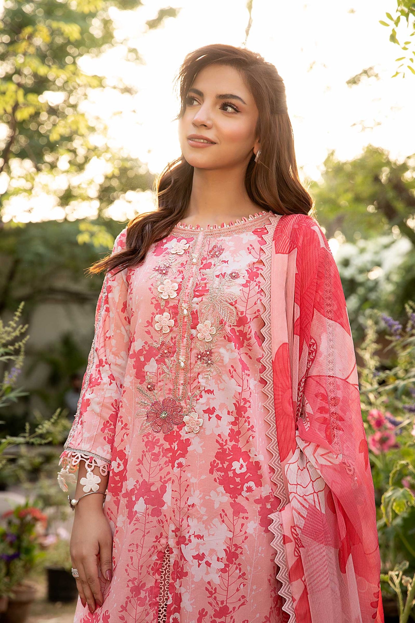 910-B | Unstitched Edit-II Lawn`25 By M.Basics