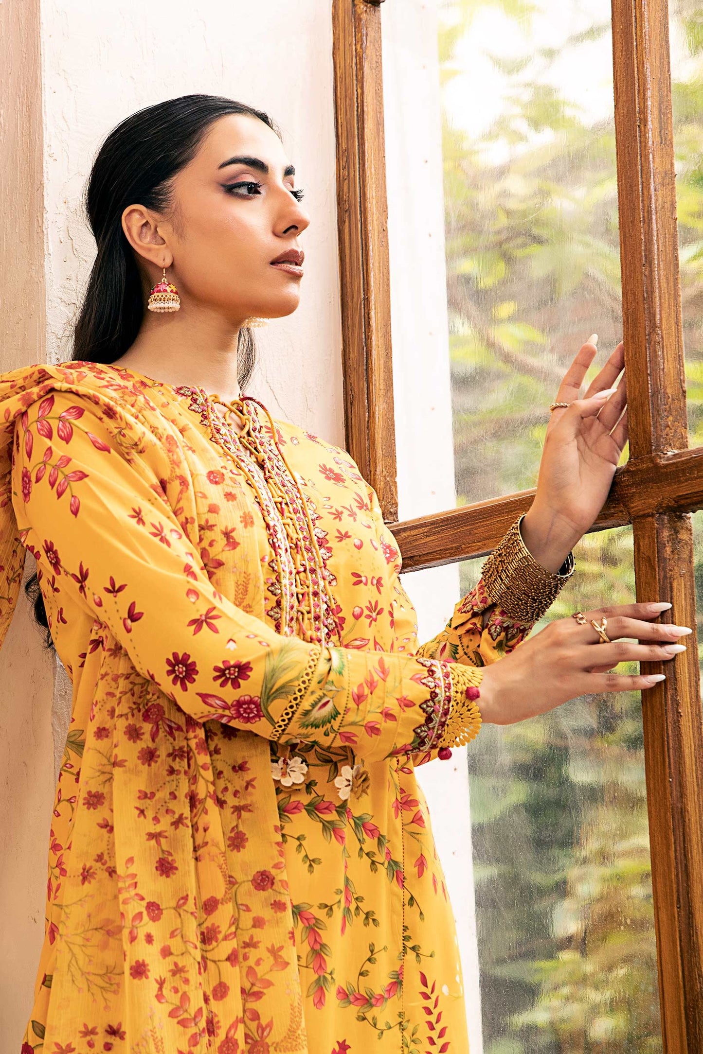 912-A | Unstitched Edit-II Lawn`25 By M.Basics