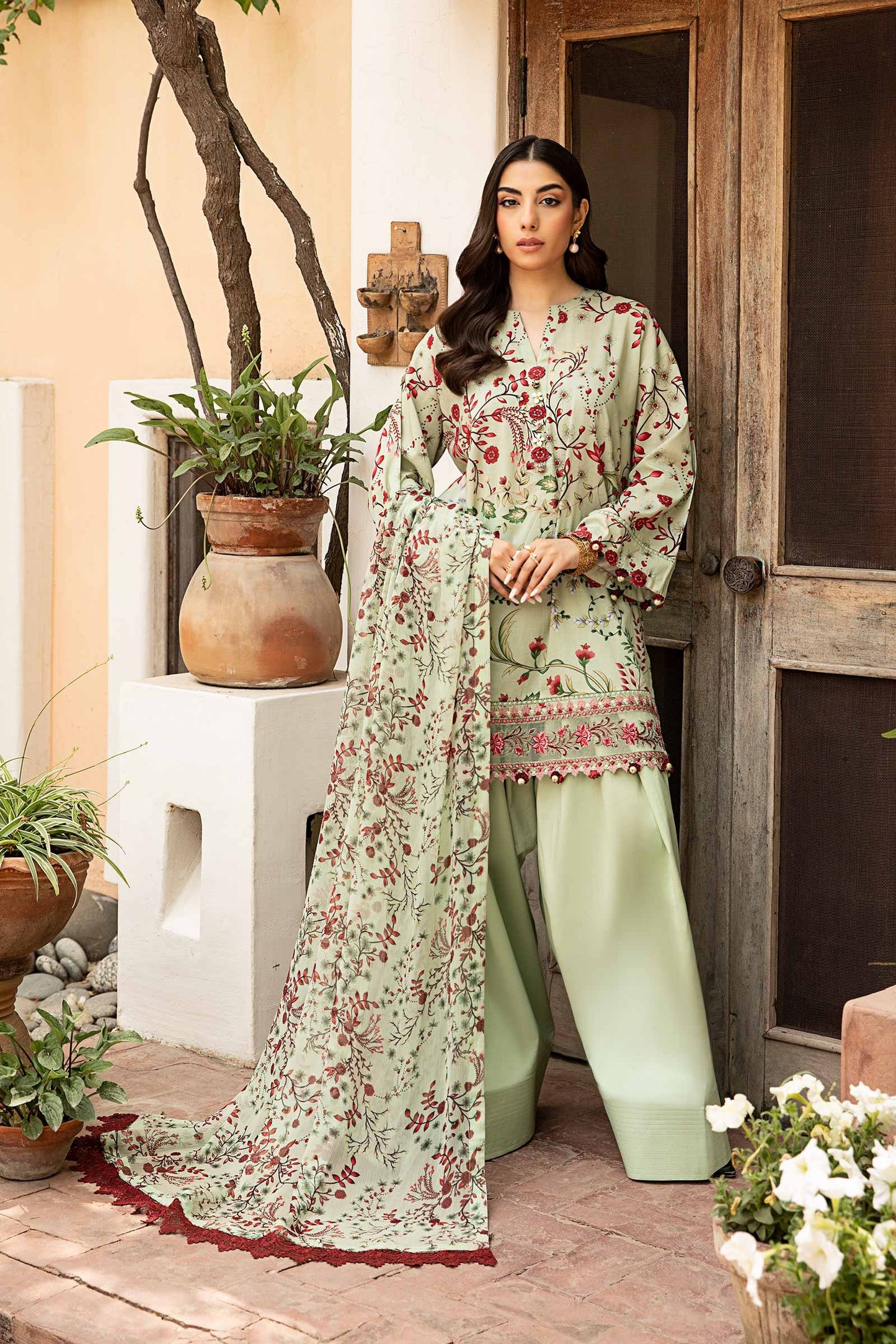 912-B | Unstitched Edit-II Lawn`25 By M.Basics