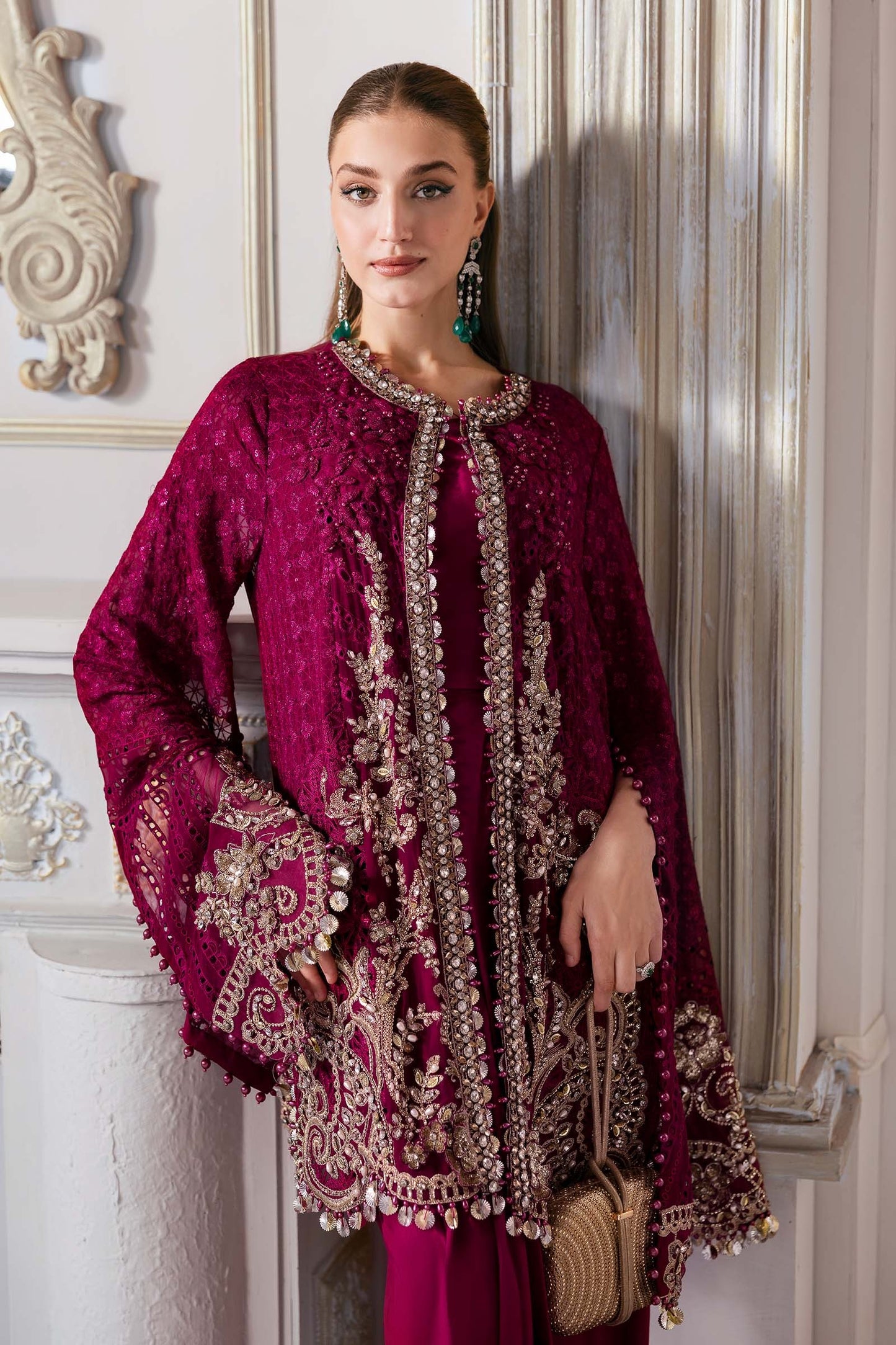 BD-3003 | MBroidered Unstitched Chiffon Suit By Maria.B