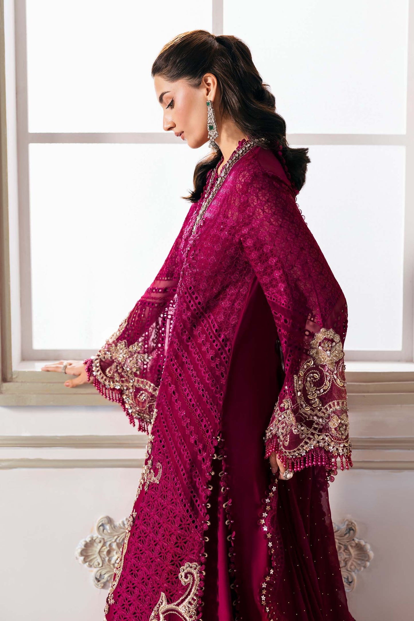 BD-3003 | MBroidered Unstitched Chiffon Suit By Maria.B