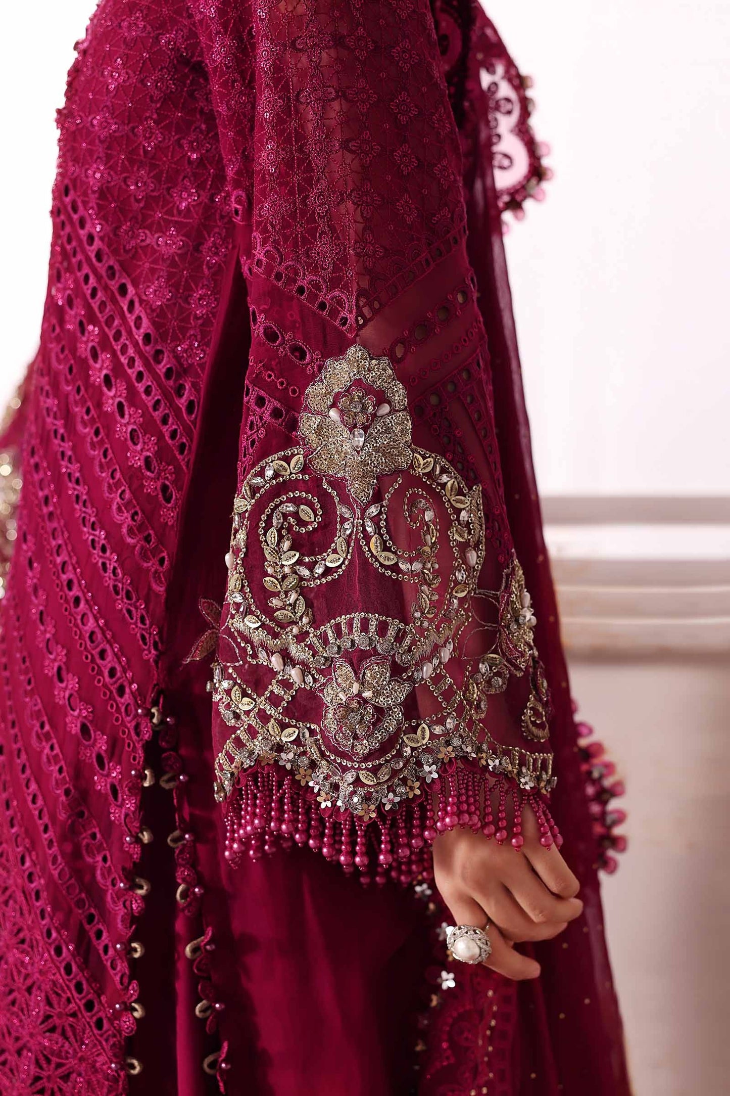 BD-3003 | MBroidered Unstitched Chiffon Suit By Maria.B