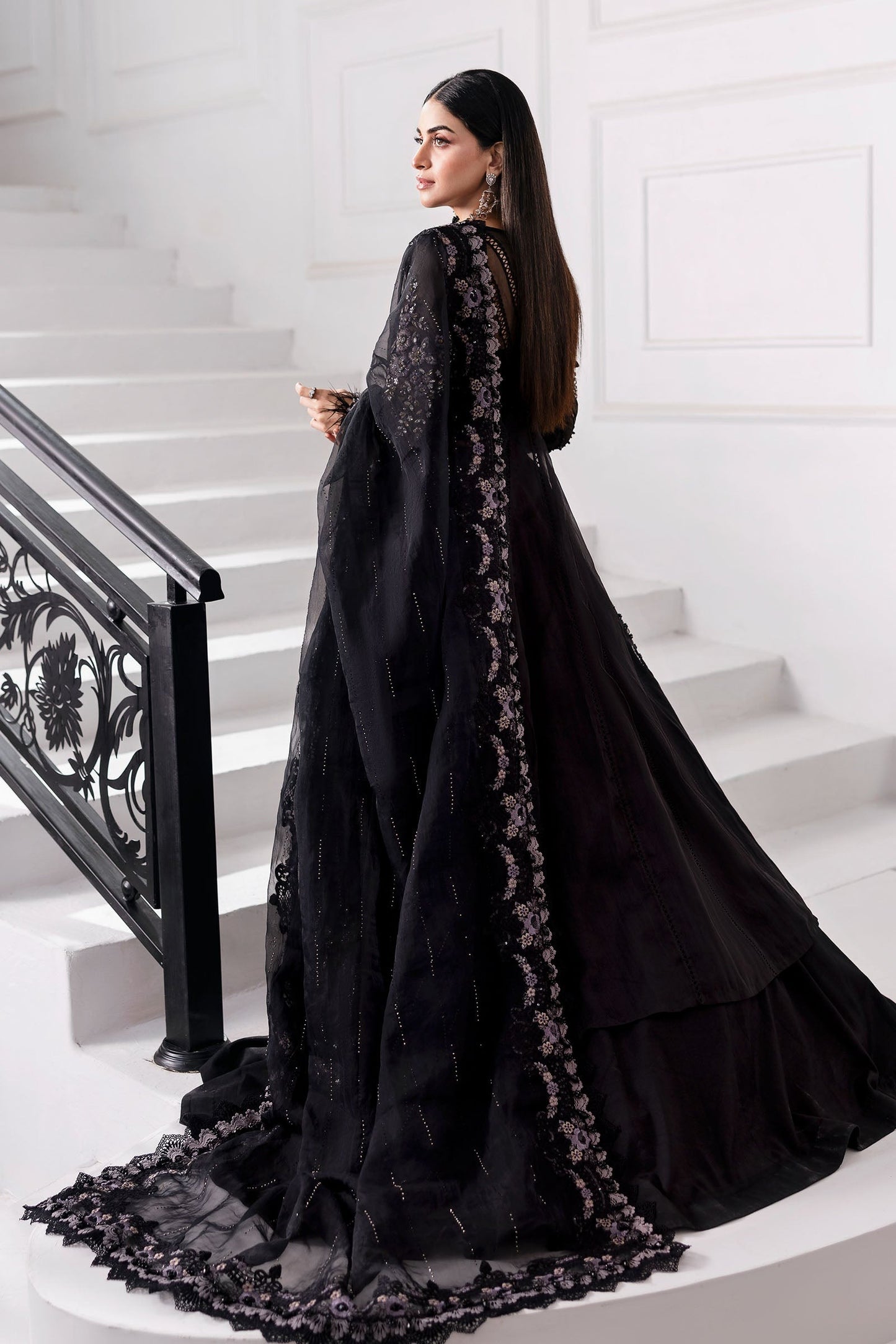 BD-3004 | MBroidered Unstitched Organza Suit By Maria.B