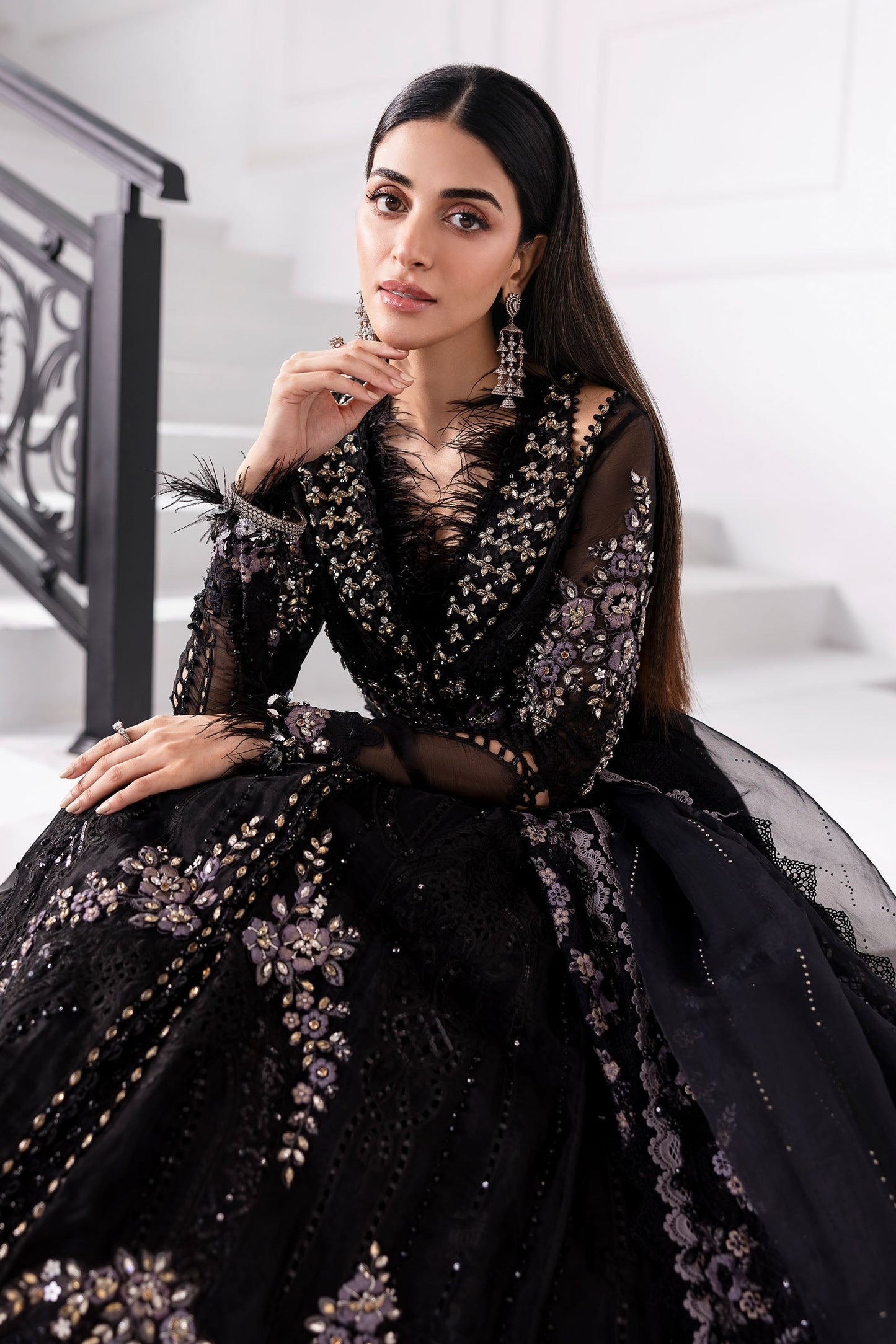 BD-3004 | MBroidered Unstitched Organza Suit By Maria.B