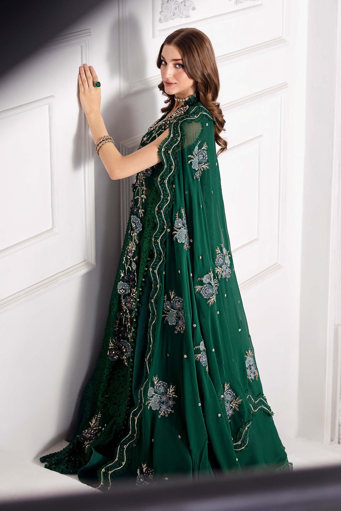 BD-3008 | MBroidered Unstitched Chiffon Suit By Maria.B