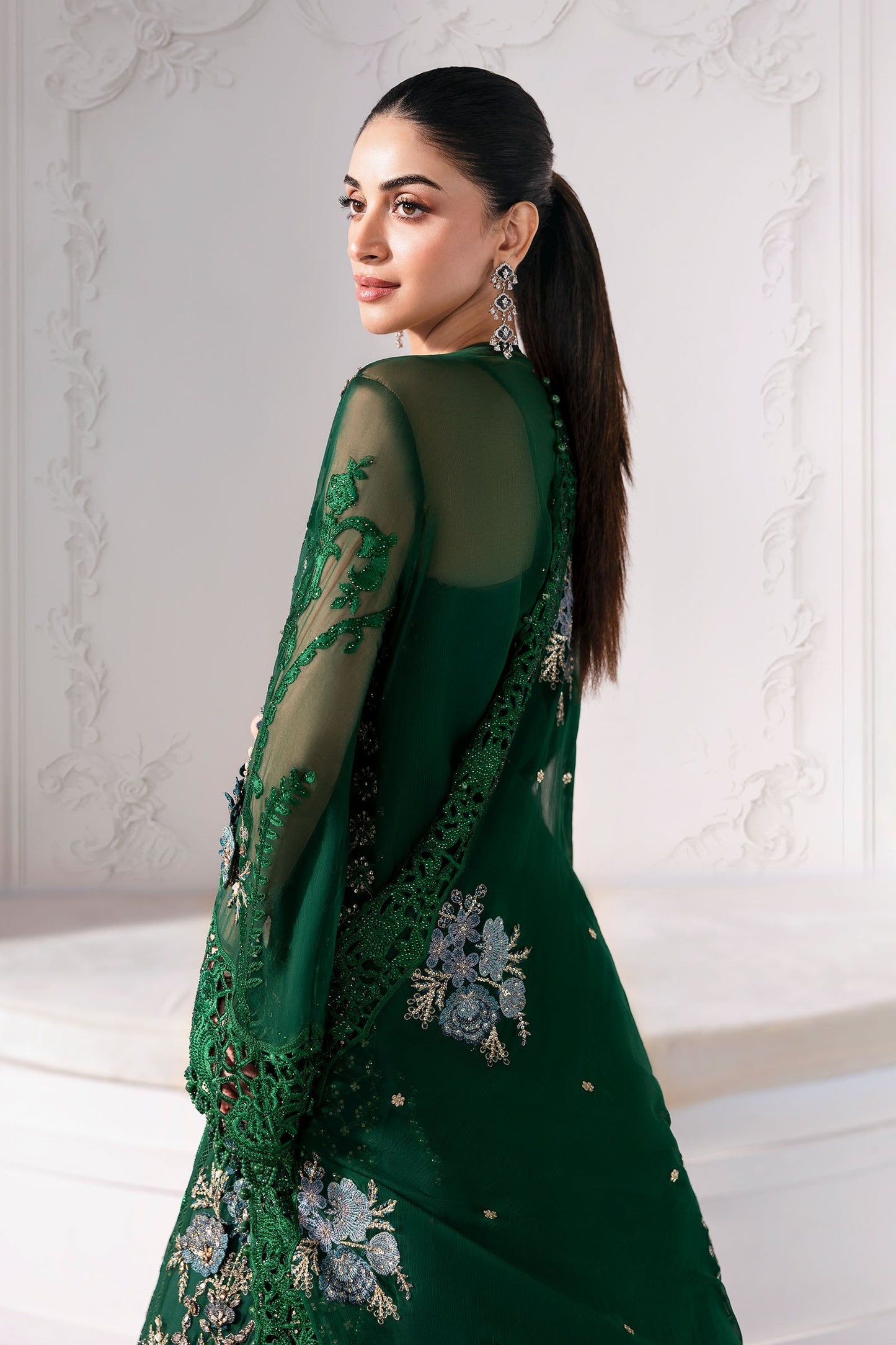 BD-3008 | MBroidered Unstitched Chiffon Suit By Maria.B