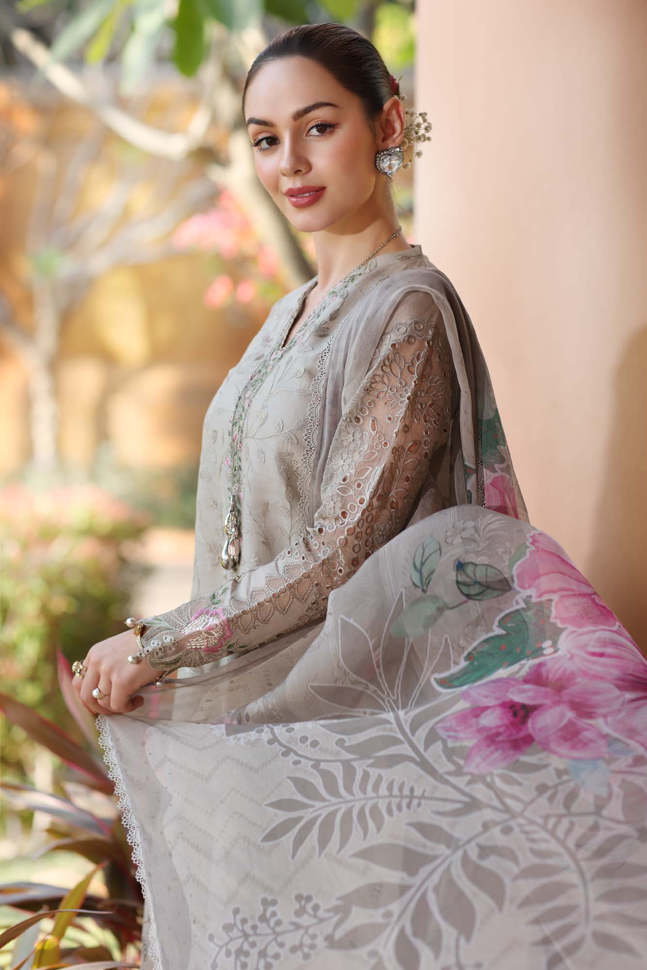 D1-B | Noor Eid Luxury Handwork Laserkaari Lawn`25