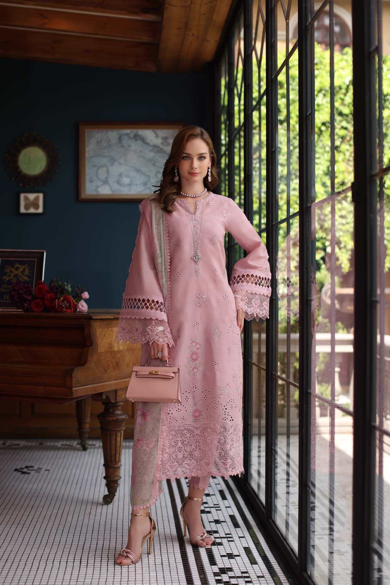 D3- Blush Pink | Eid Luxury Schiffli Laserkai`25