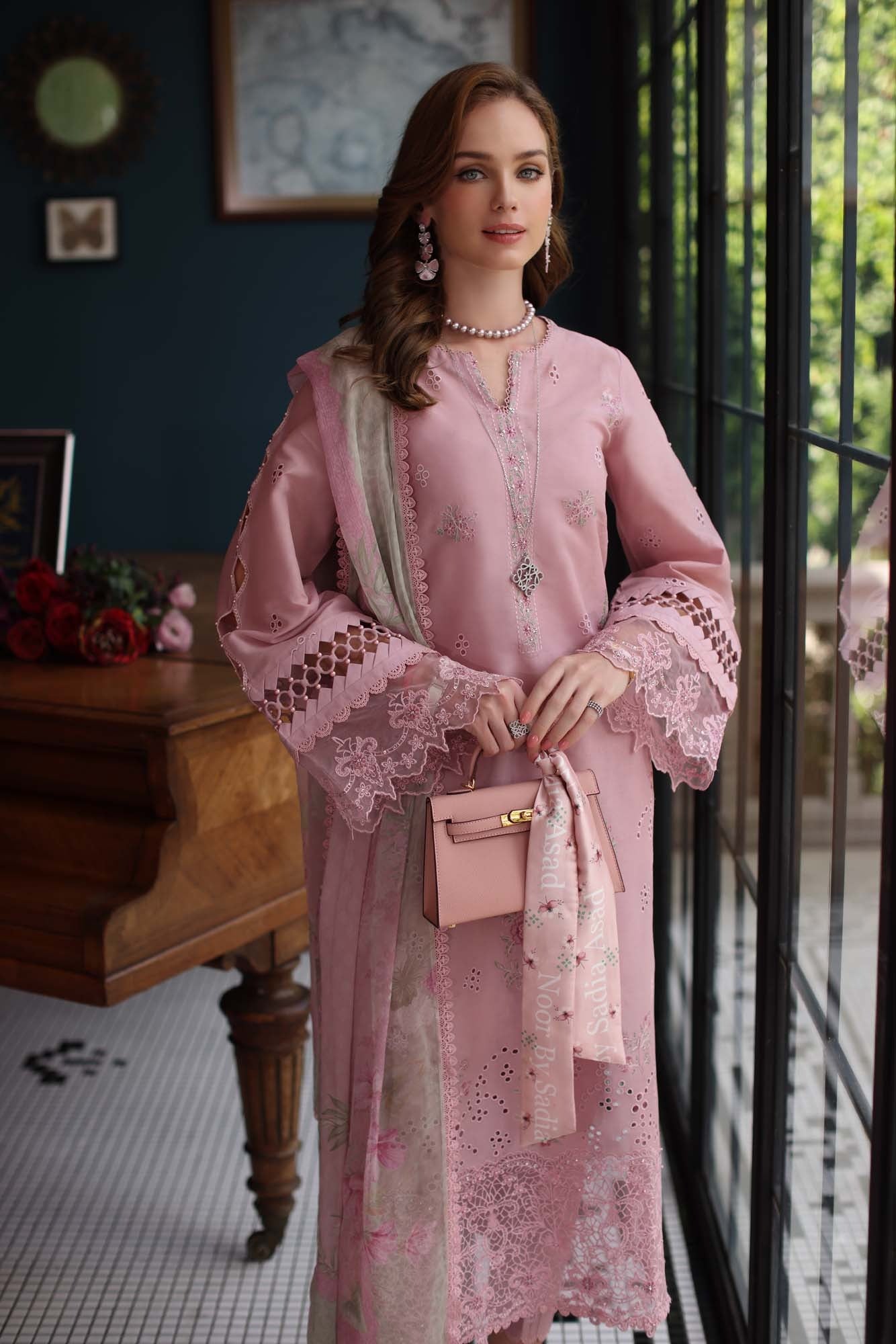 D3- Blush Pink | Eid Luxury Schiffli Laserkai`25