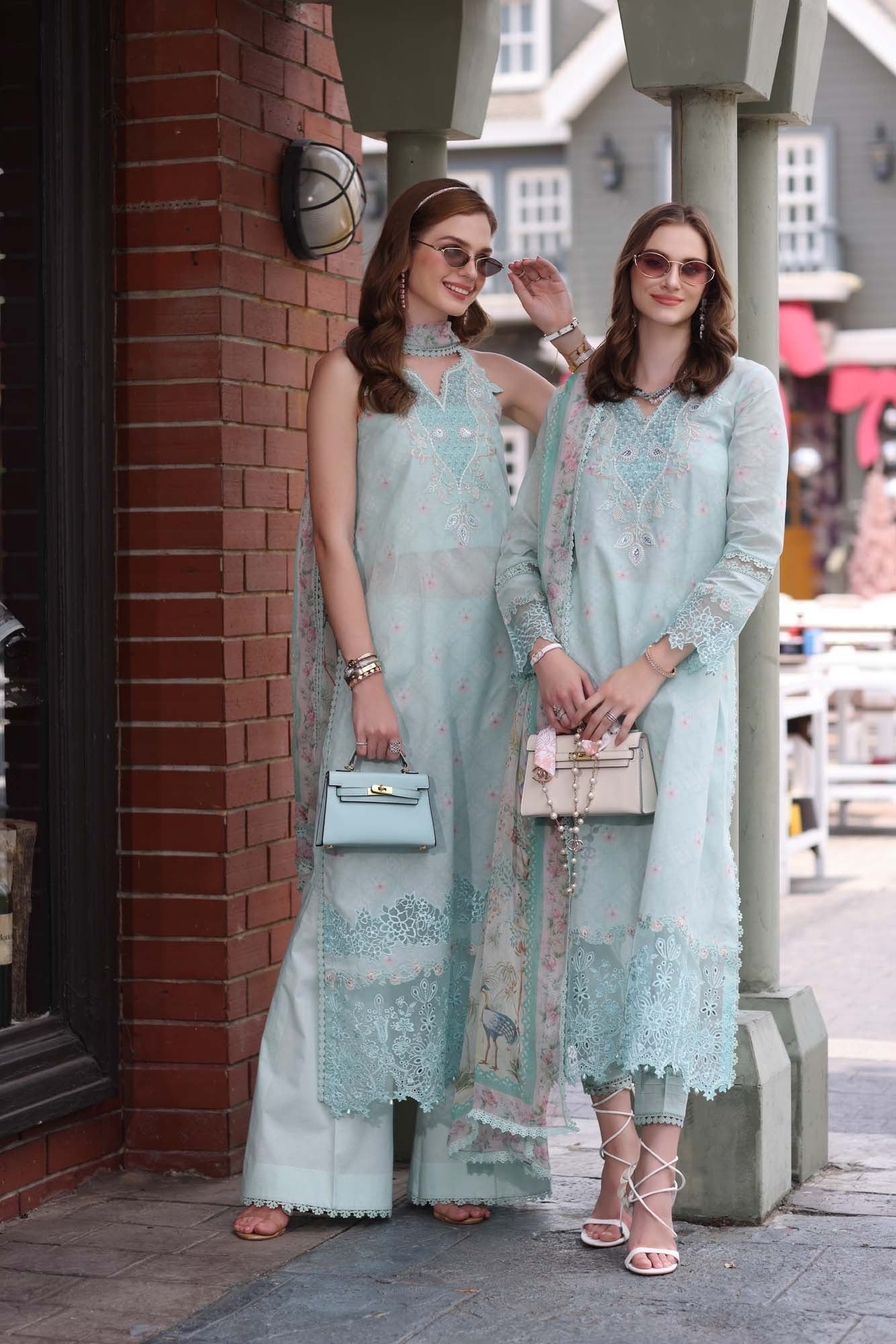D6- Aqua Marine | Eid Luxe Chikenkari Lawn By Saadia Asad