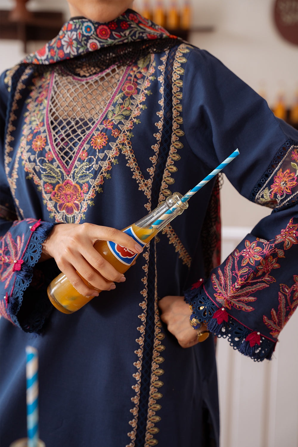 ELIF-05-A | LAANEM SS`25 Unstitched Lawn By Saira Rizwan