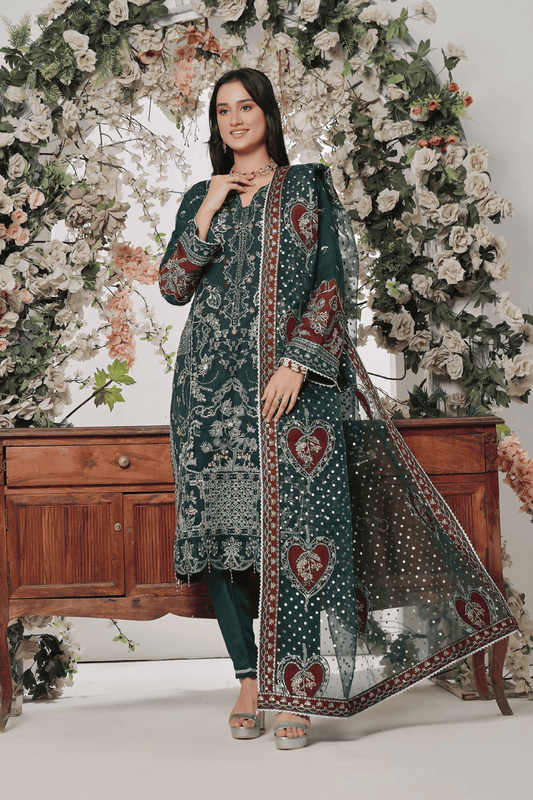 D2 - Aroohi Embroidered Organza By Dressline (Winter)