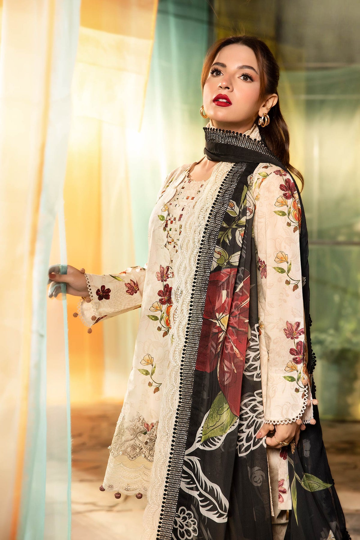 702-B | Printed Lawn By M.Basics
