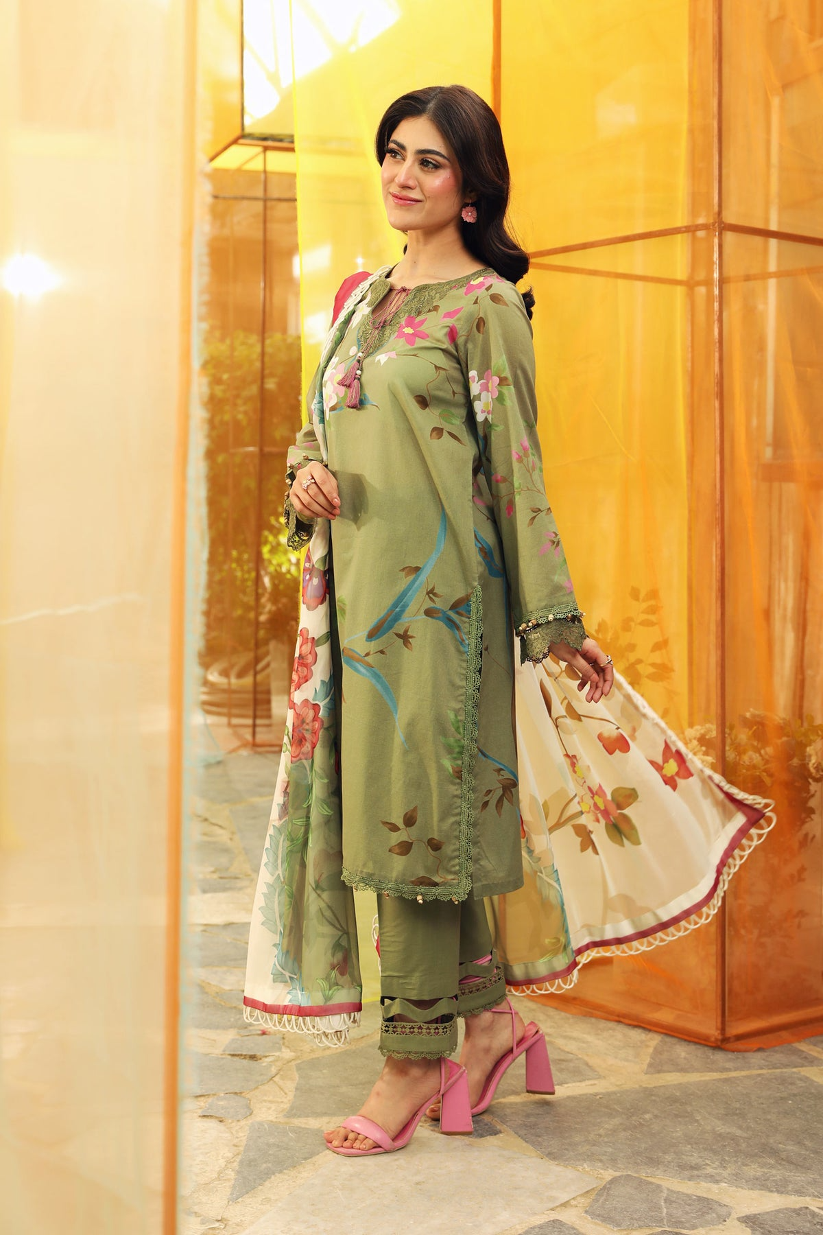707- A | Printed Lawn By M.Basics