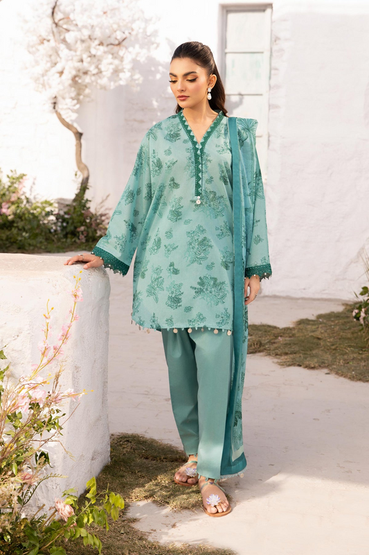 708-B | Printed Lawn By M.Basics