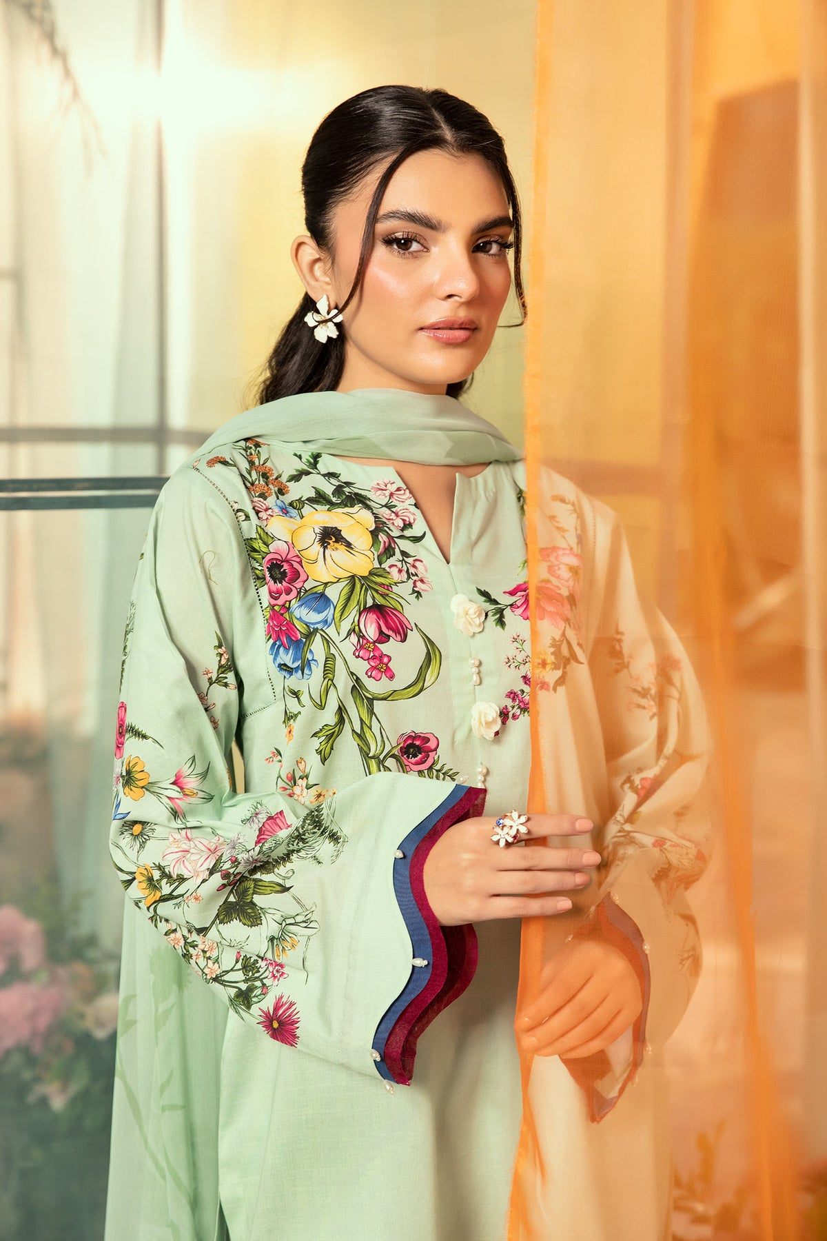 712-B | Printed Lawn By M.Basics
