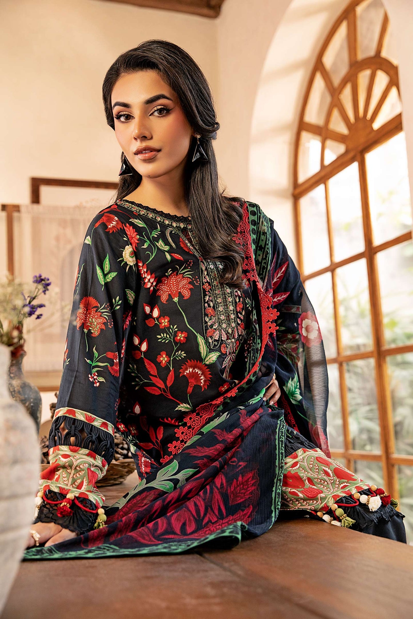 901-A | Unstitched Edit-II Lawn`25 By M.Basics