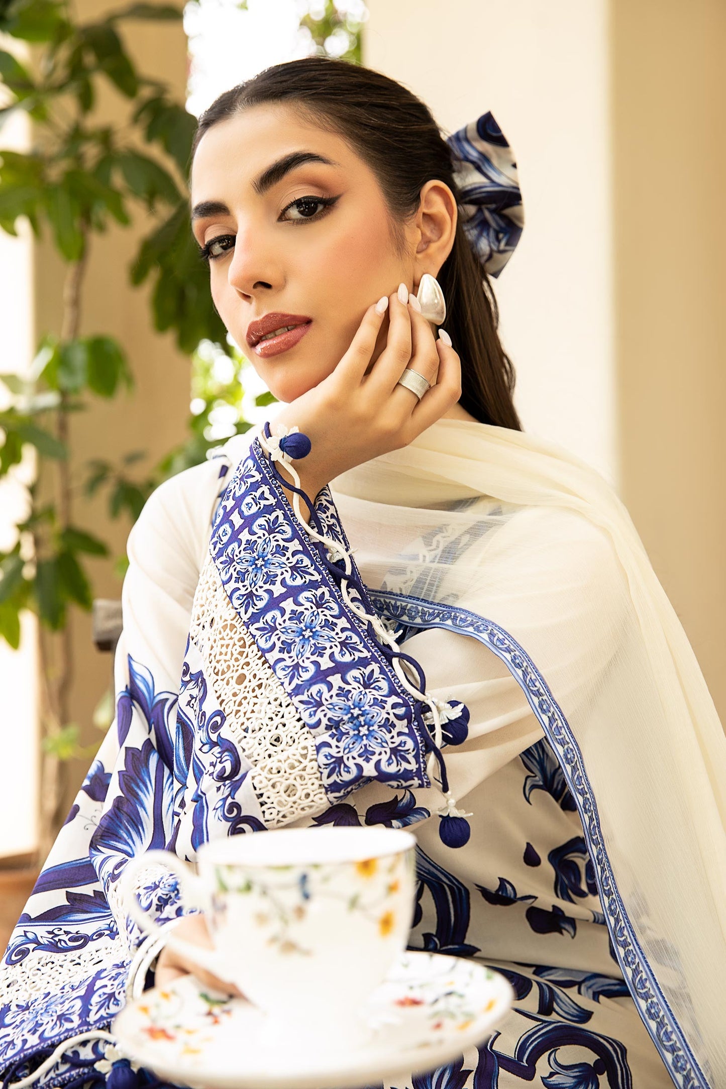 904-A | Unstitched Edit-II Lawn`25 By M.Basics