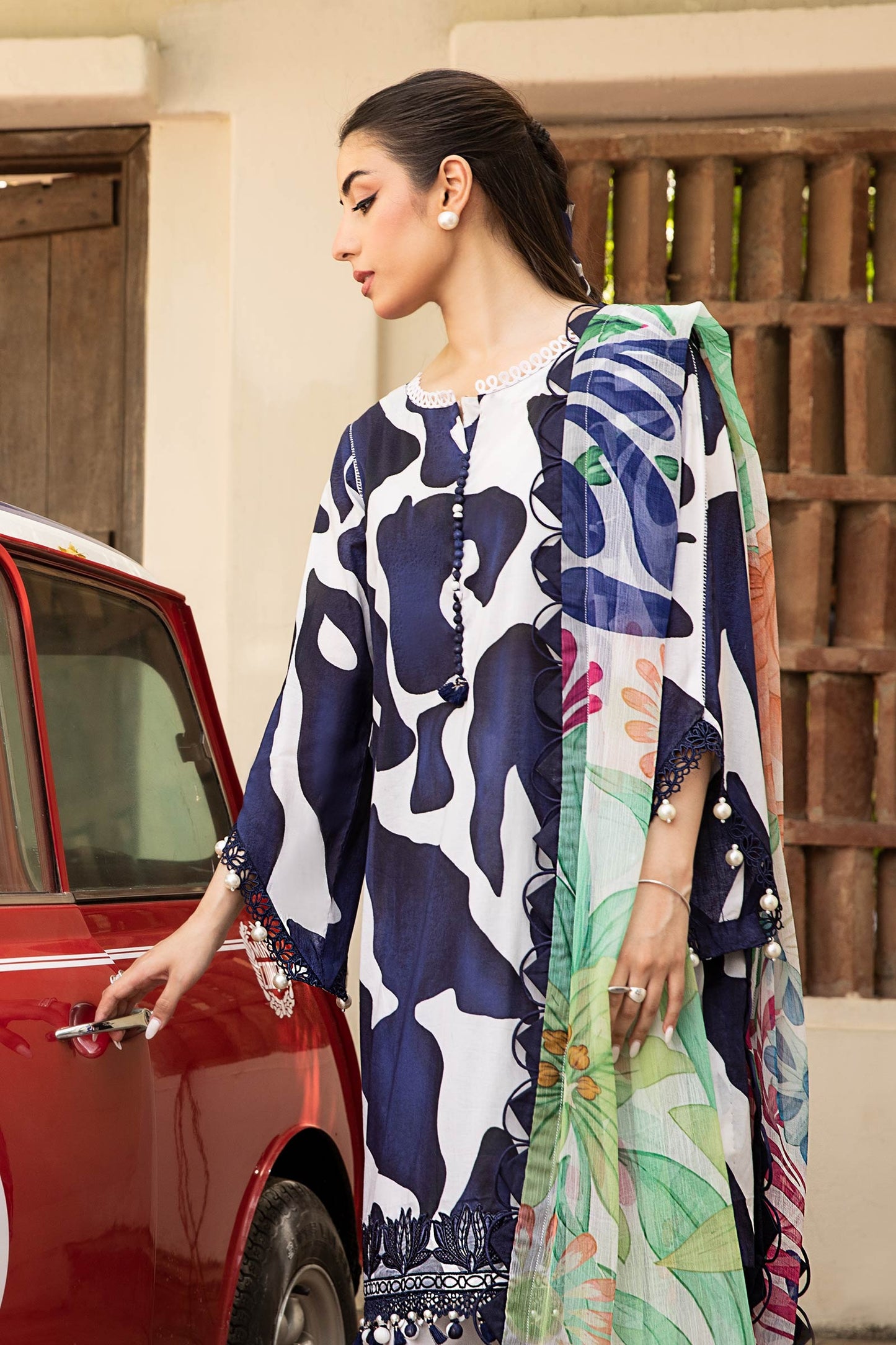 905-B | Unstitched Edit-II Lawn`25 By M.Basics