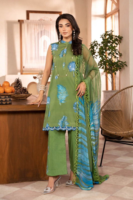 906-A | Unstitched Edit-II Lawn`25 By M.Basics