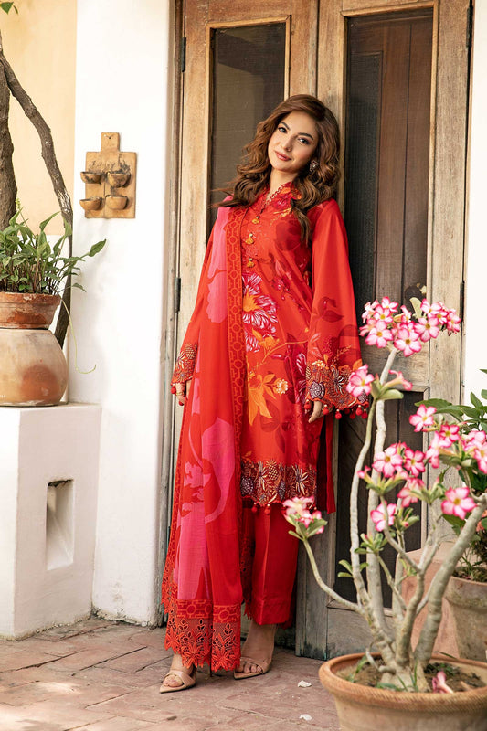 907-A | Unstitched Edit-II Lawn`25 By M.Basics