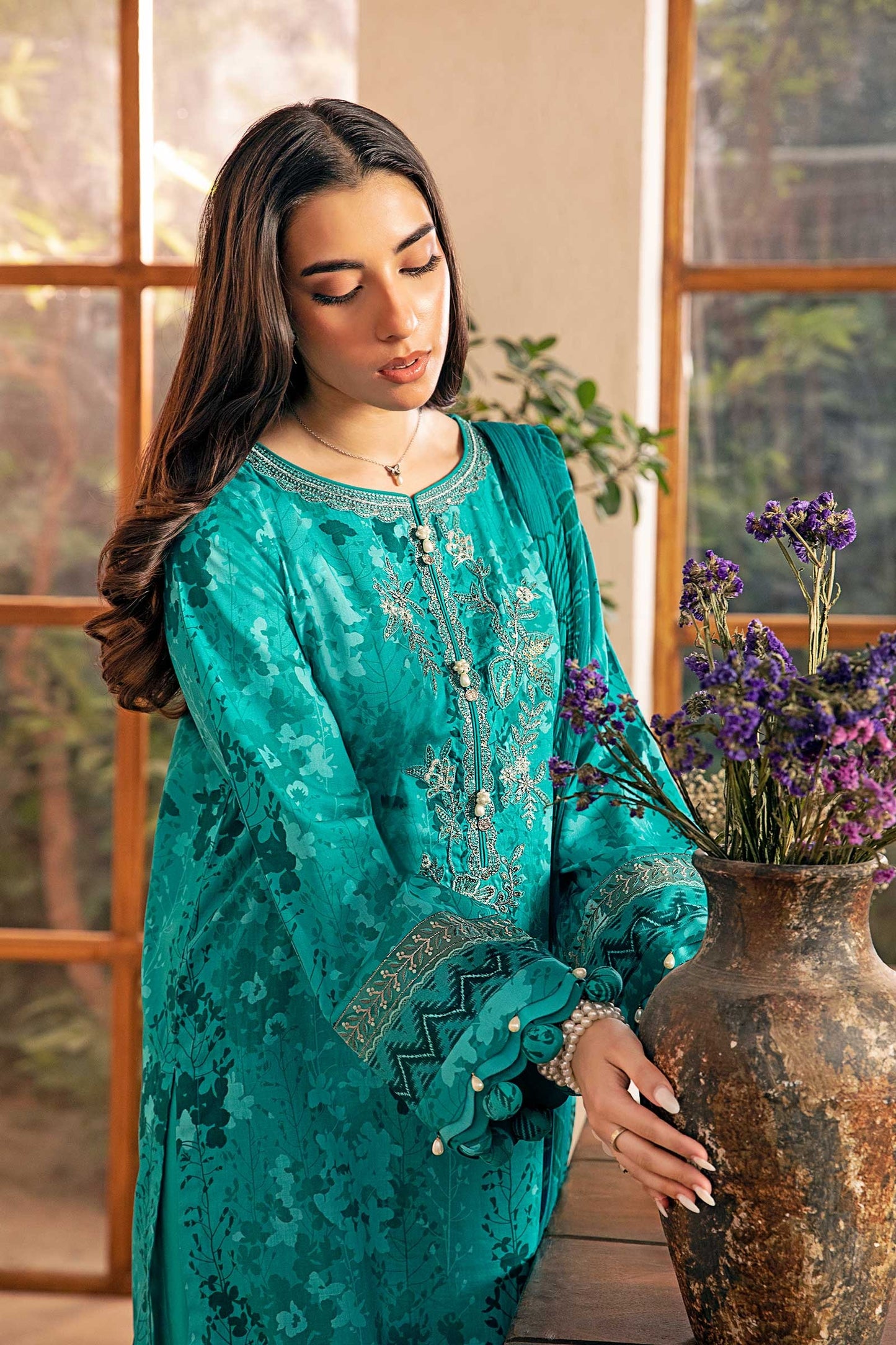 910-A | Unstitched Edit-II Lawn`25 By M.Basics
