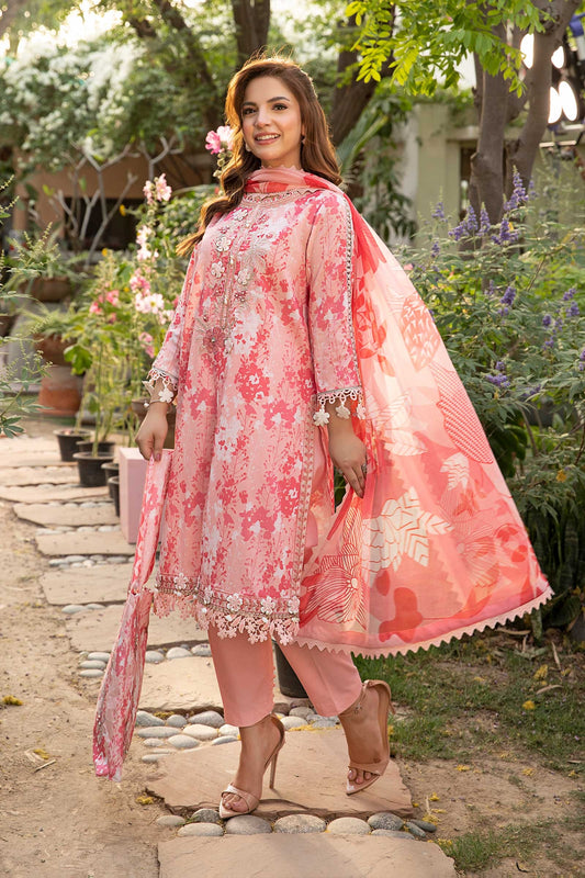 910-B | Unstitched Edit-II Lawn`25 By M.Basics