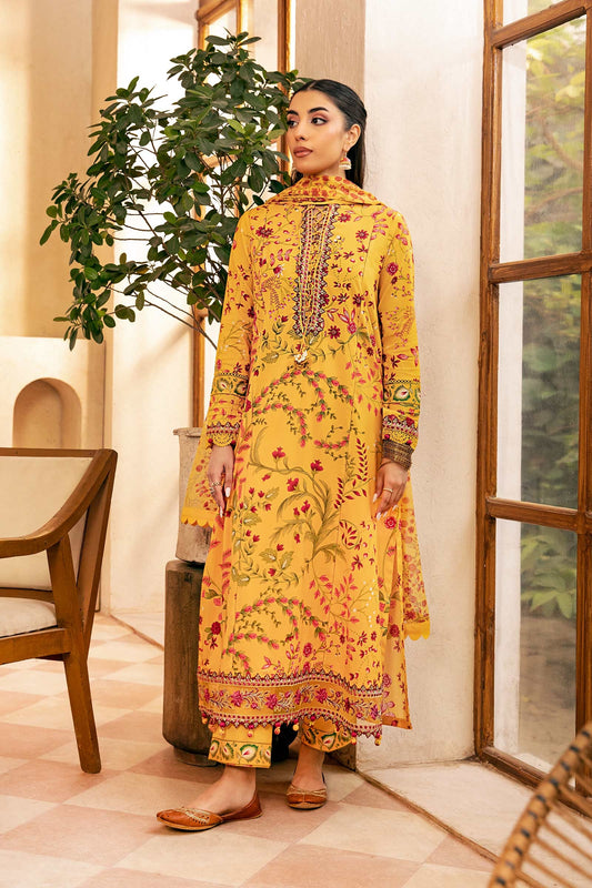 912-A | Unstitched Edit-II Lawn`25 By M.Basics