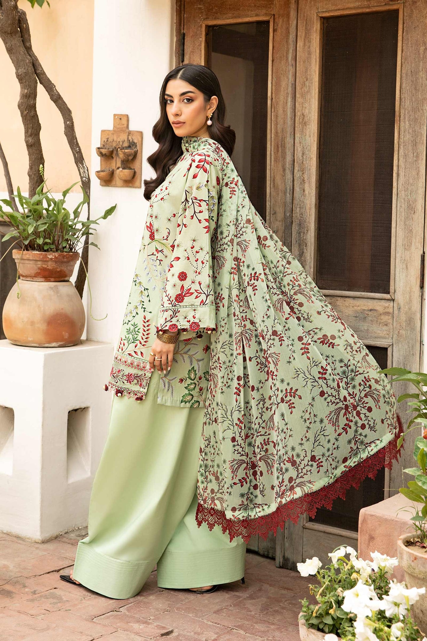 912-B | Unstitched Edit-II Lawn`25 By M.Basics