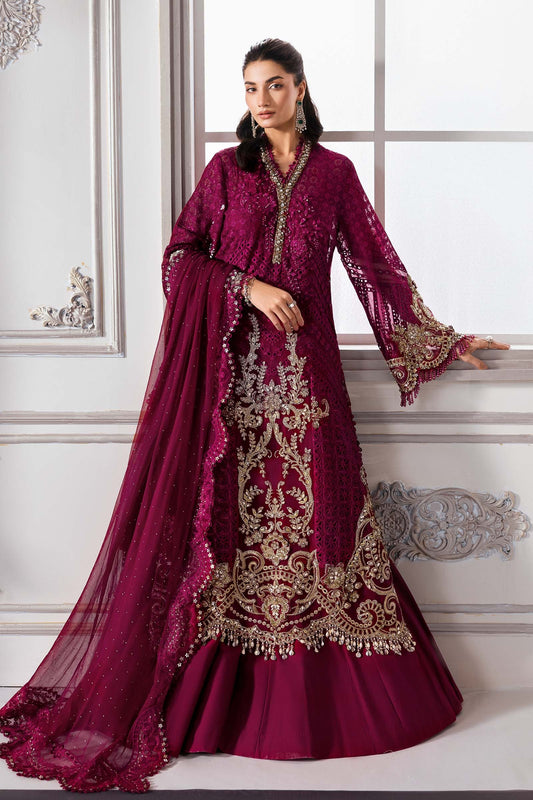 BD-3003 | MBroidered Unstitched Chiffon Suit By Maria.B