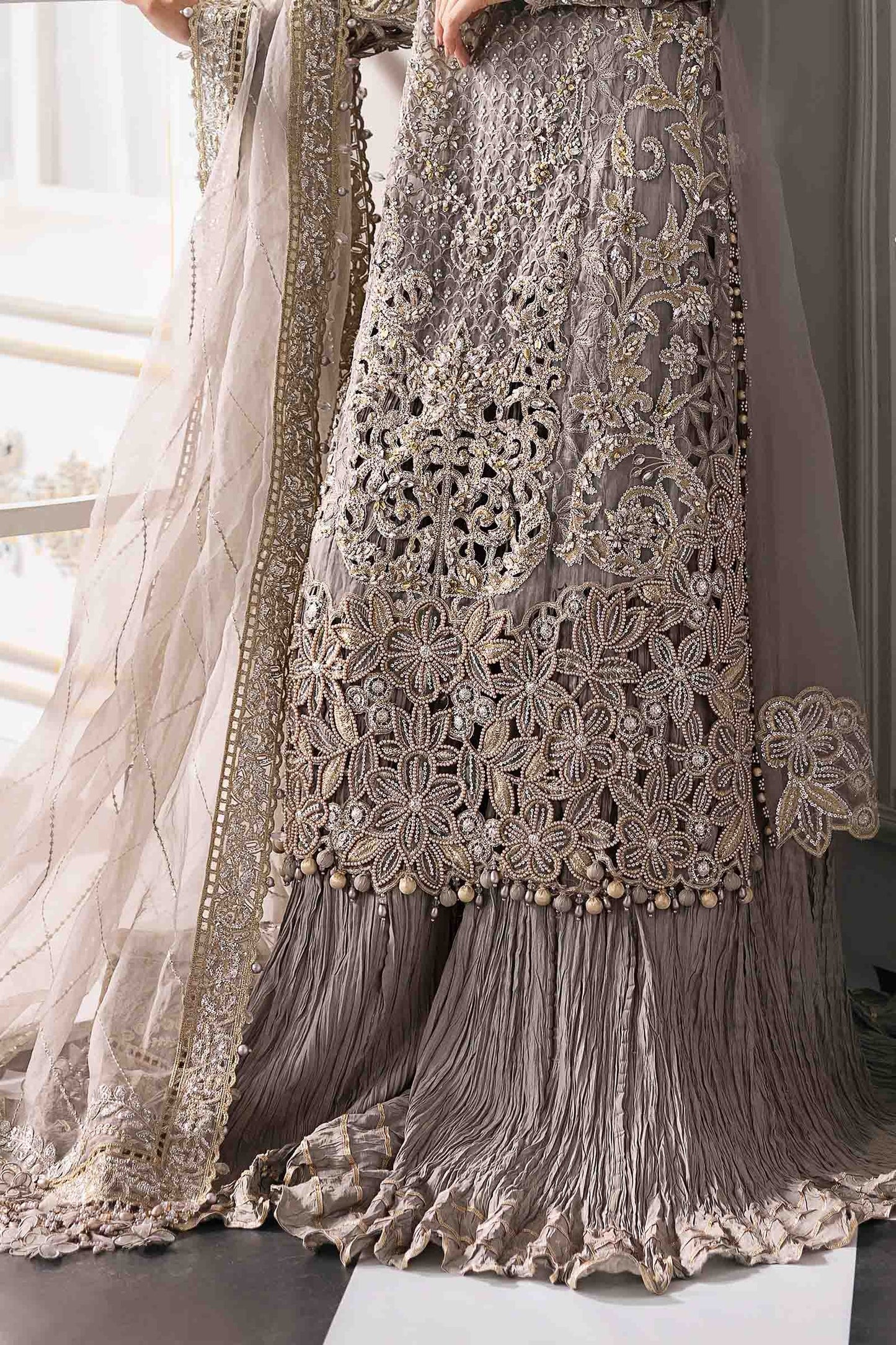 BD-3006 | MBroidered Unstitched Organza Suit By Maria.B