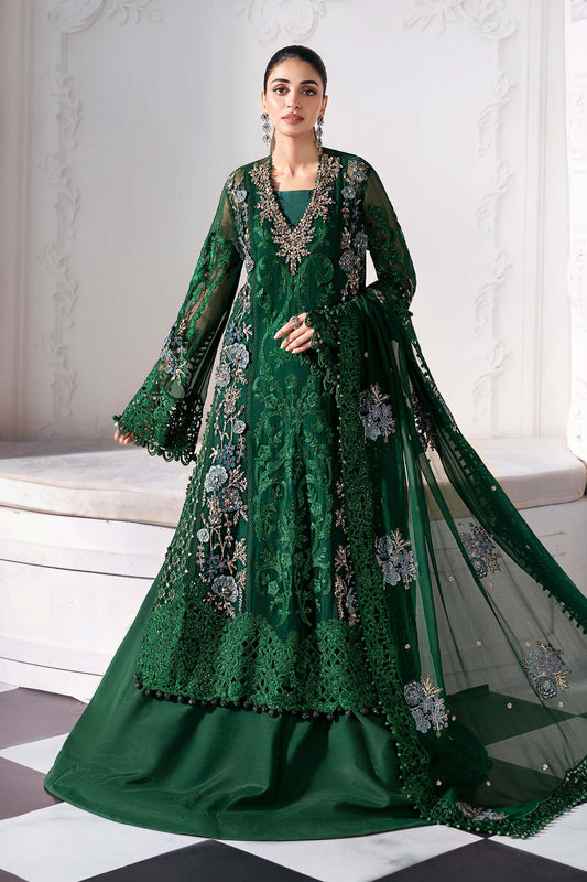 BD-3008 | MBroidered Unstitched Chiffon Suit By Maria.B