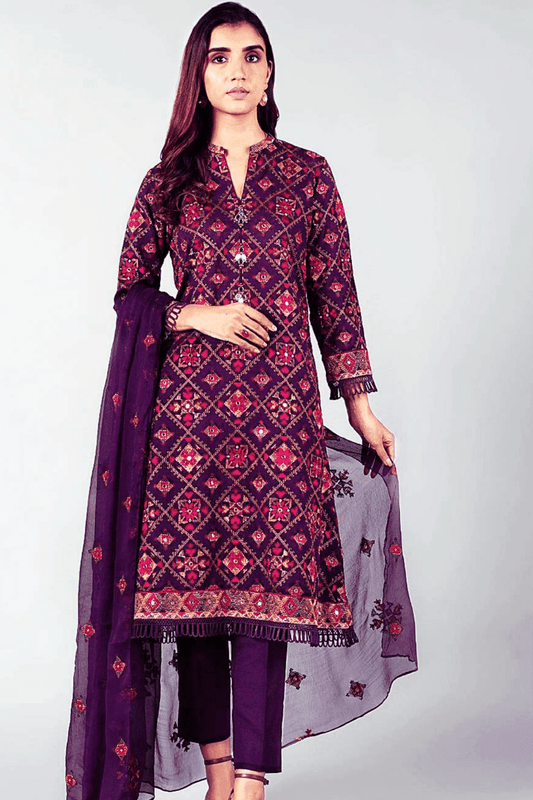 D 05B - Bareeze Karandi Bamber Shawl By Bin Shaukat (Winter)