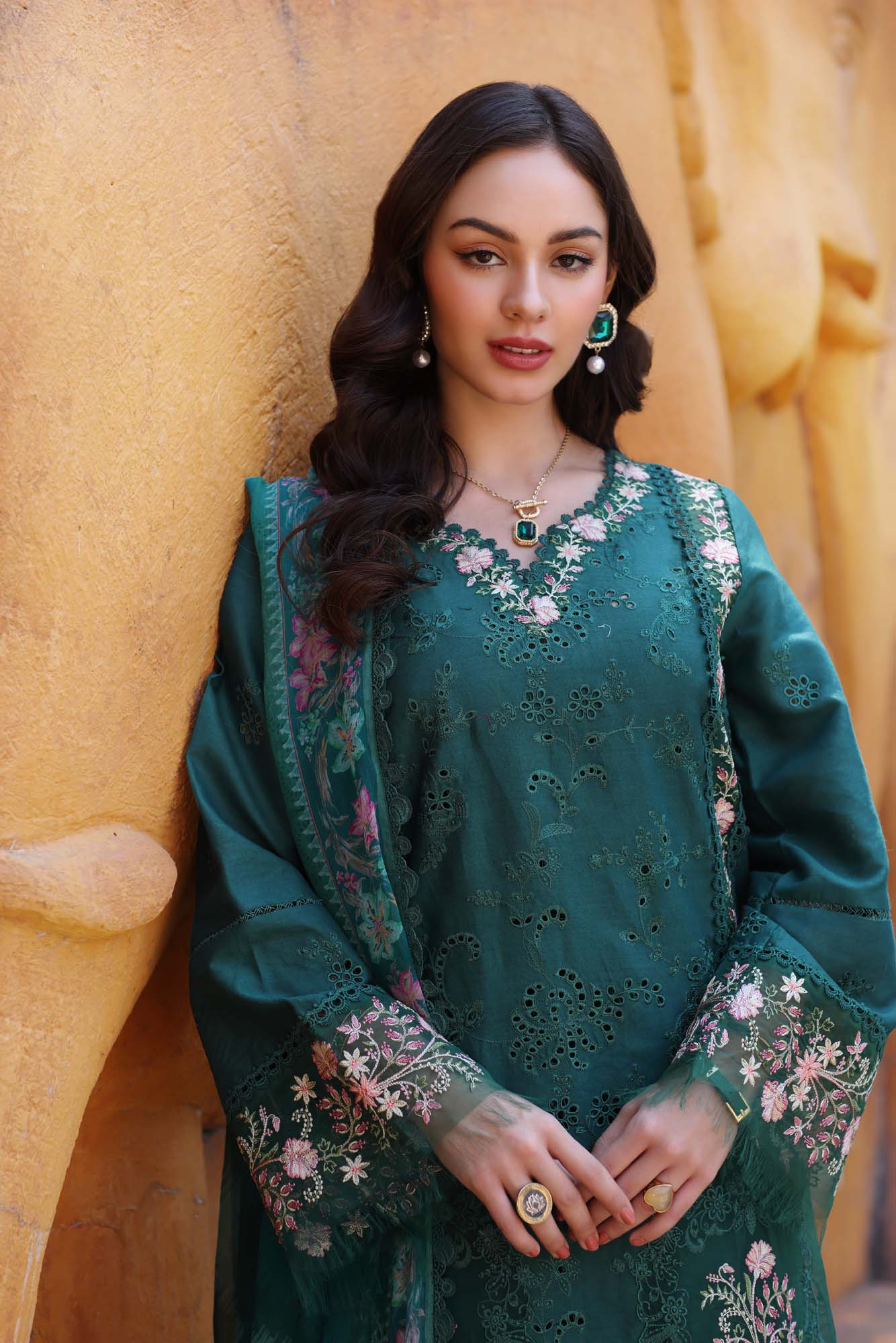 D10-A | Noor Eid Luxury Handwork Laserkaari Lawn`25