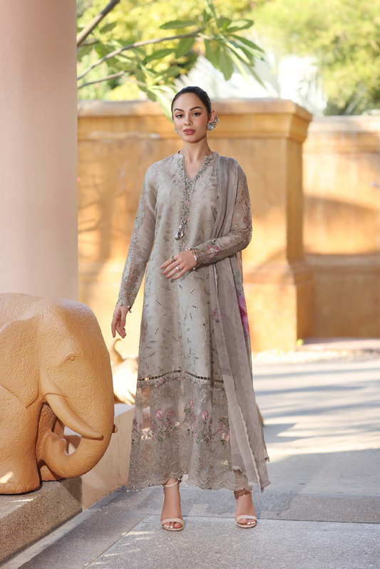 D1-B | Noor Eid Luxury Handwork Laserkaari Lawn`25
