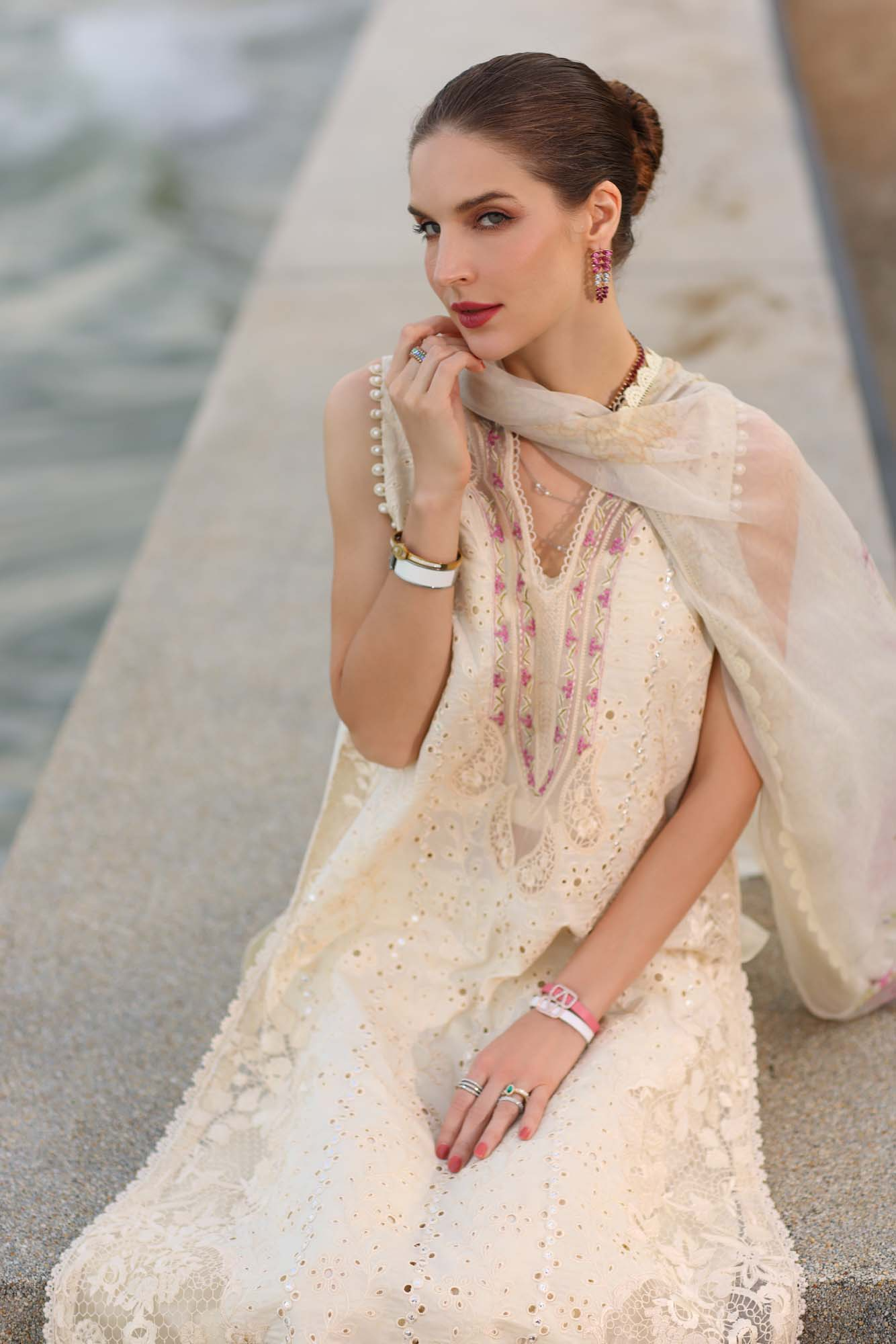 D3-A | Noor Eid Luxury Handwork Laserkaari Lawn`25