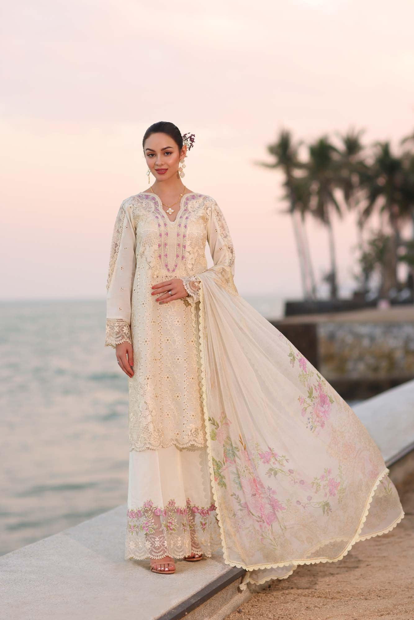 D3-A | Noor Eid Luxury Handwork Laserkaari Lawn`25