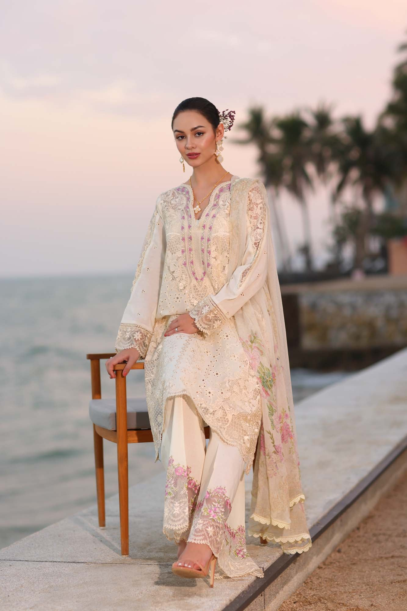 D3-A | Noor Eid Luxury Handwork Laserkaari Lawn`25