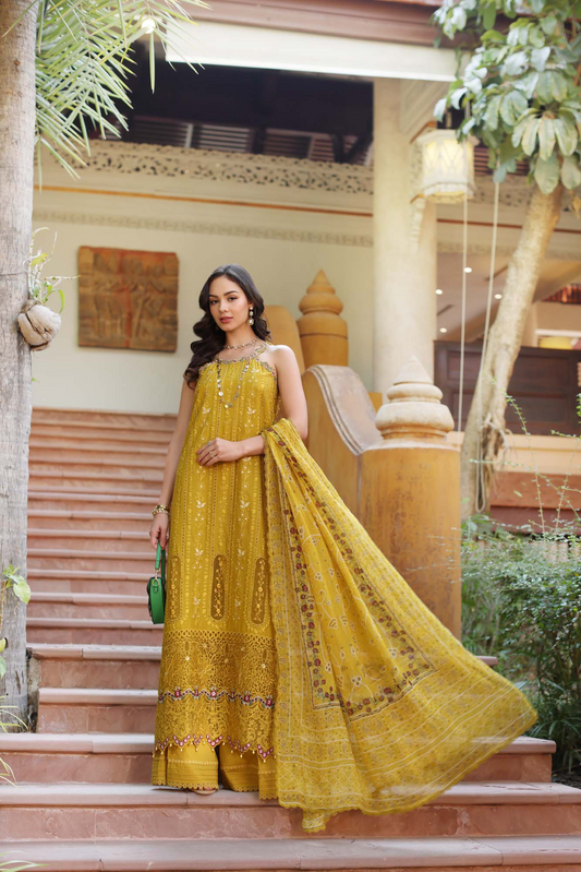 D5-A | Noor Eid Luxury Handwork Laserkaari Lawn`25