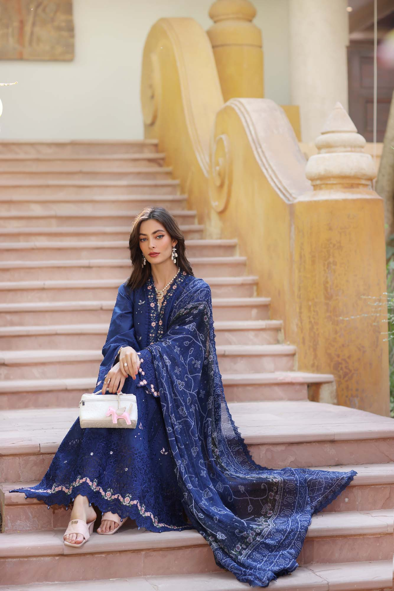 D5-B | Noor Eid Luxury Handwork Laserkaari Lawn`25